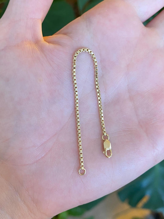 Vintage Solid 14k Yellow Gold Box Chain Extender - 4.25 inches