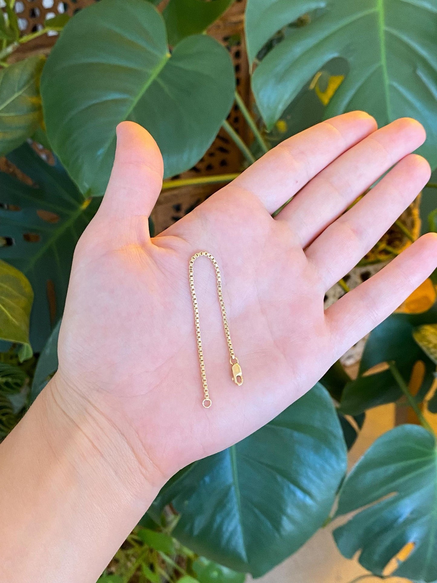 Vintage Solid 14k Yellow Gold Box Chain Extender - 4.25 inches