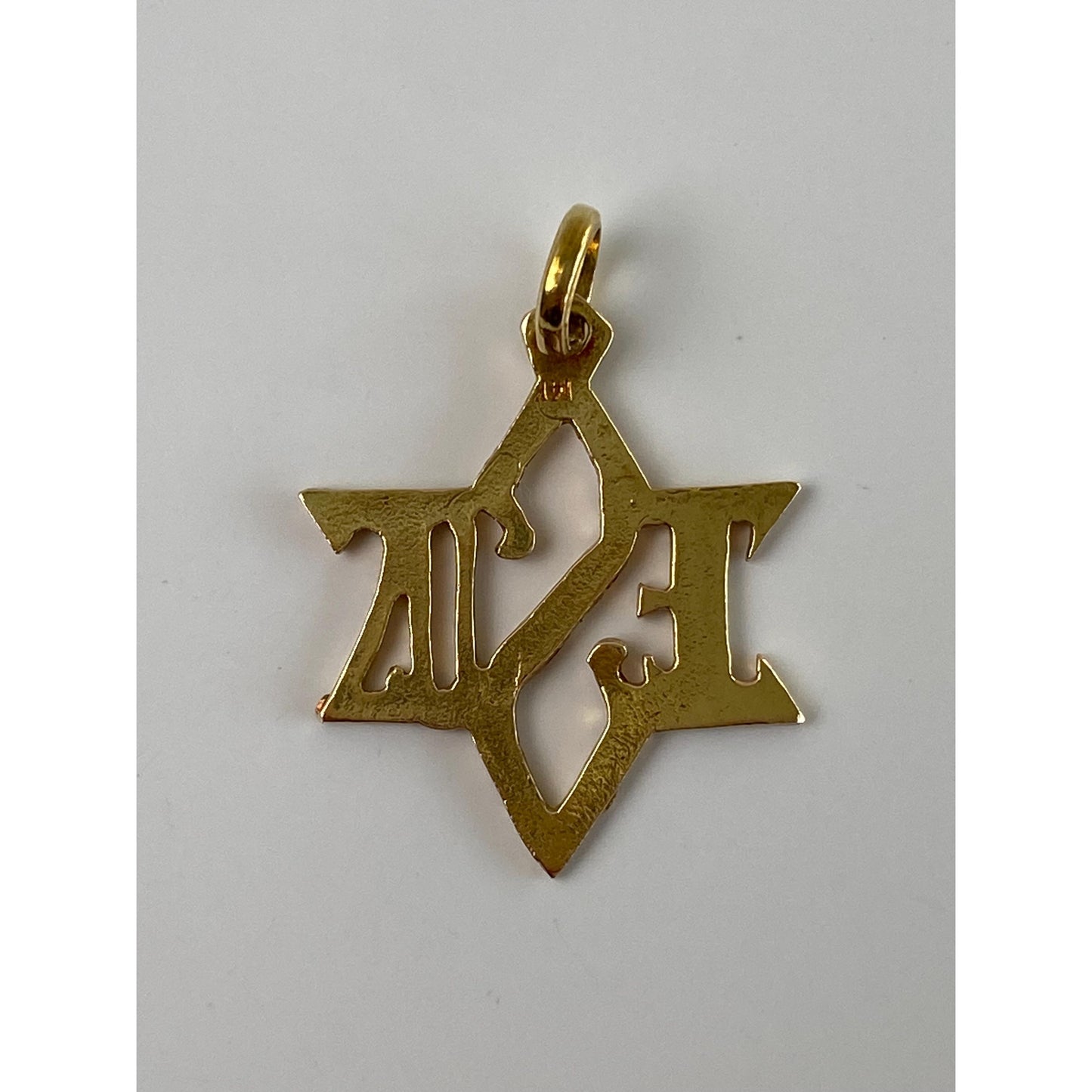 Vintage Solid 14k Yellow Gold Diamond Cut Jesus Charm