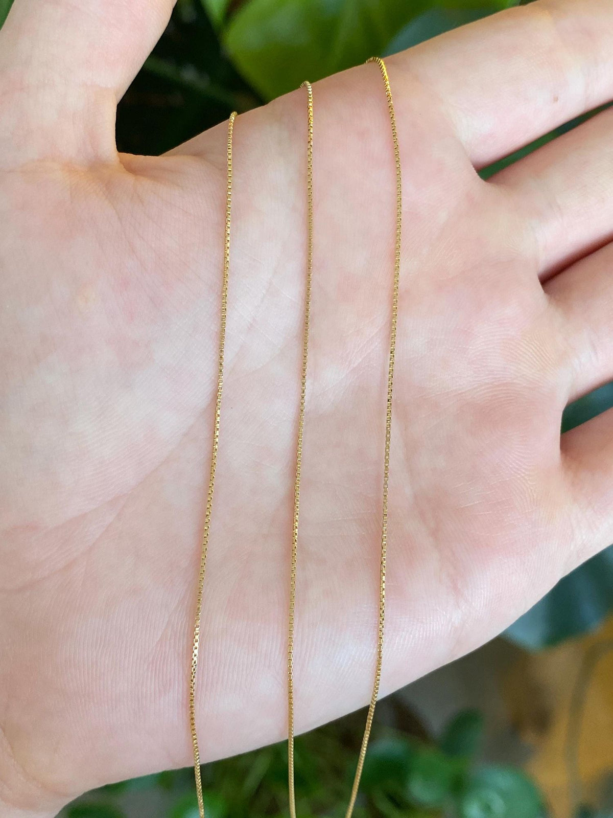 Vintage Solid 18k Yellow Gold Box Chain Necklace - 23.25 inches