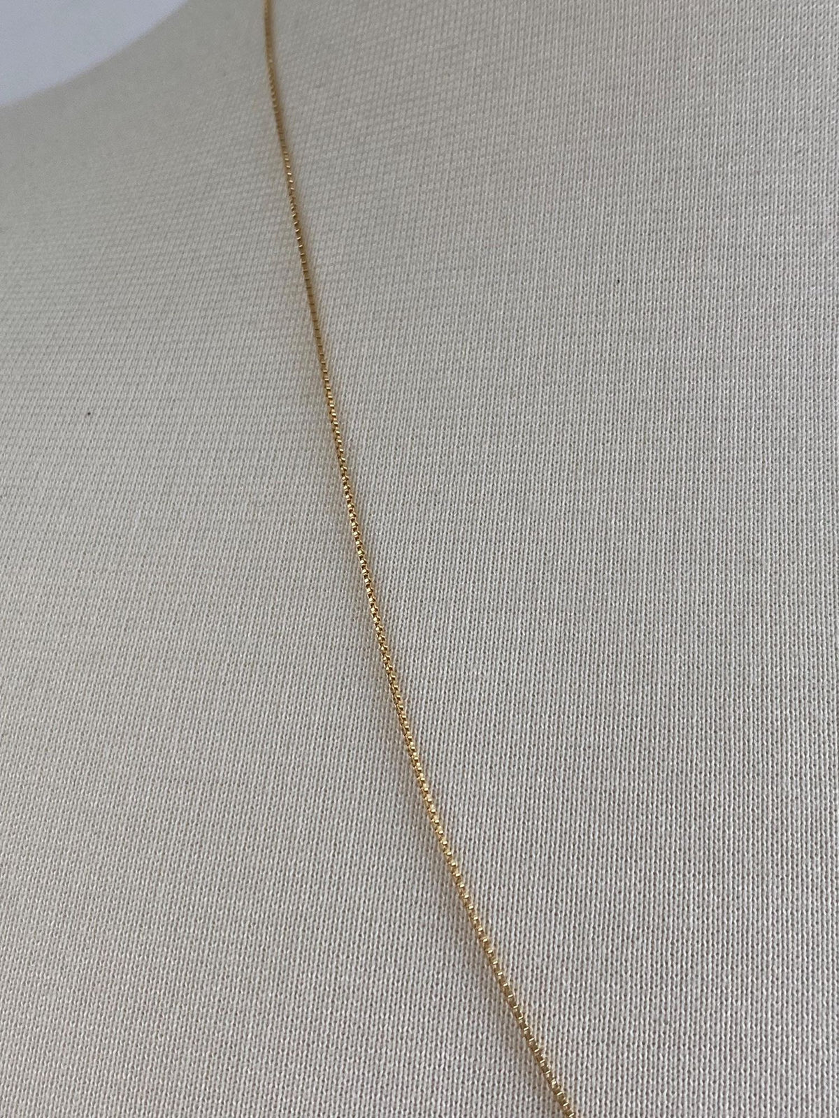 Vintage Solid 18k Yellow Gold Box Chain Necklace - 23.25 inches