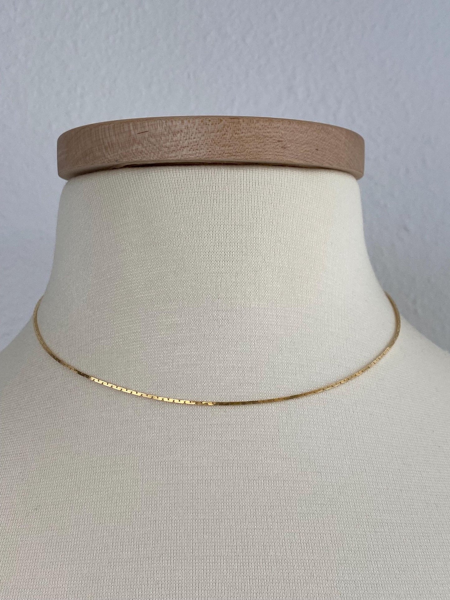 Vintage Solid 18k Yellow Gold Triangle Link Chain Necklace - 16 inches