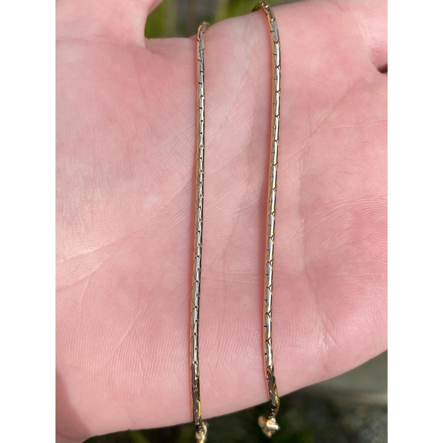 Vintage Solid 14k Yellow Gold Round Triangle Link Chain Necklace - 15.75 inches