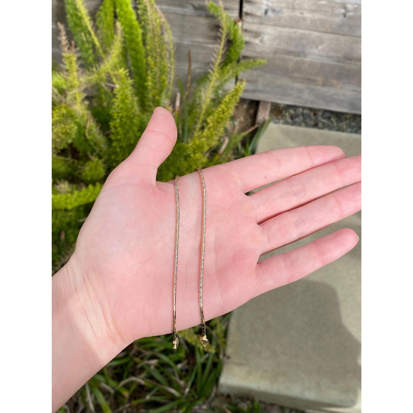 Vintage Solid 14k Yellow Gold Round Triangle Link Chain Necklace - 15.75 inches