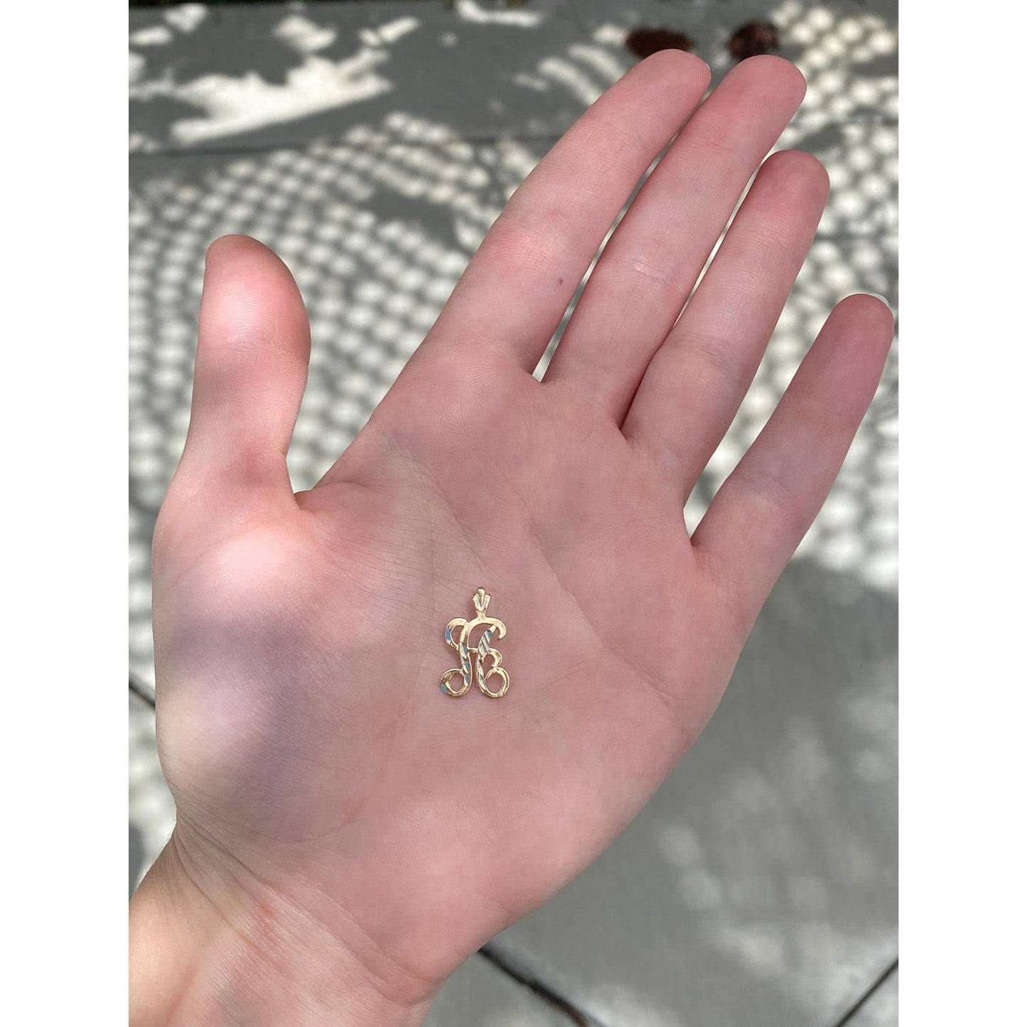 Solid 14k Yellow Gold Diamond Cut Initial 'A' Charm