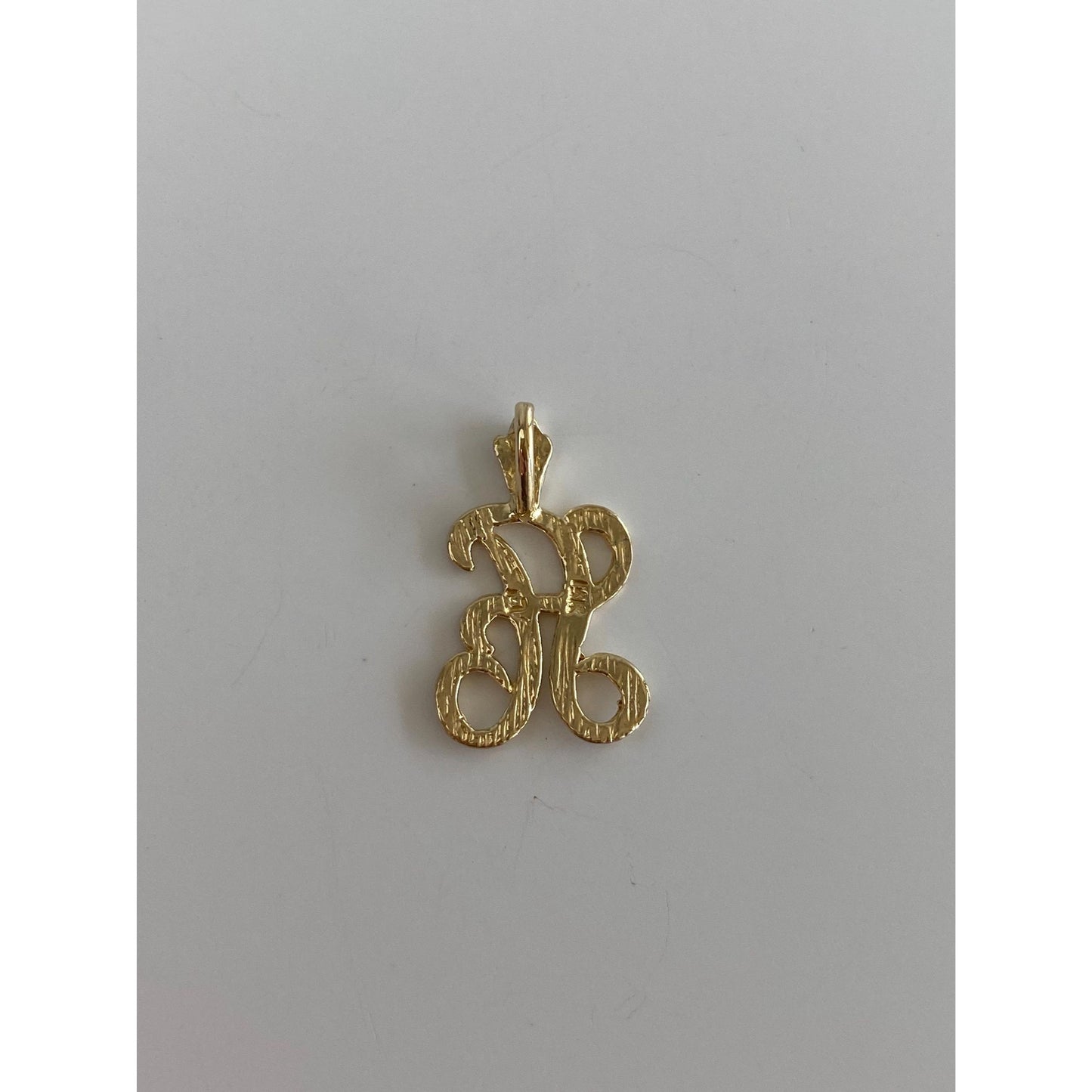 Solid 14k Yellow Gold Diamond Cut Initial 'A' Charm