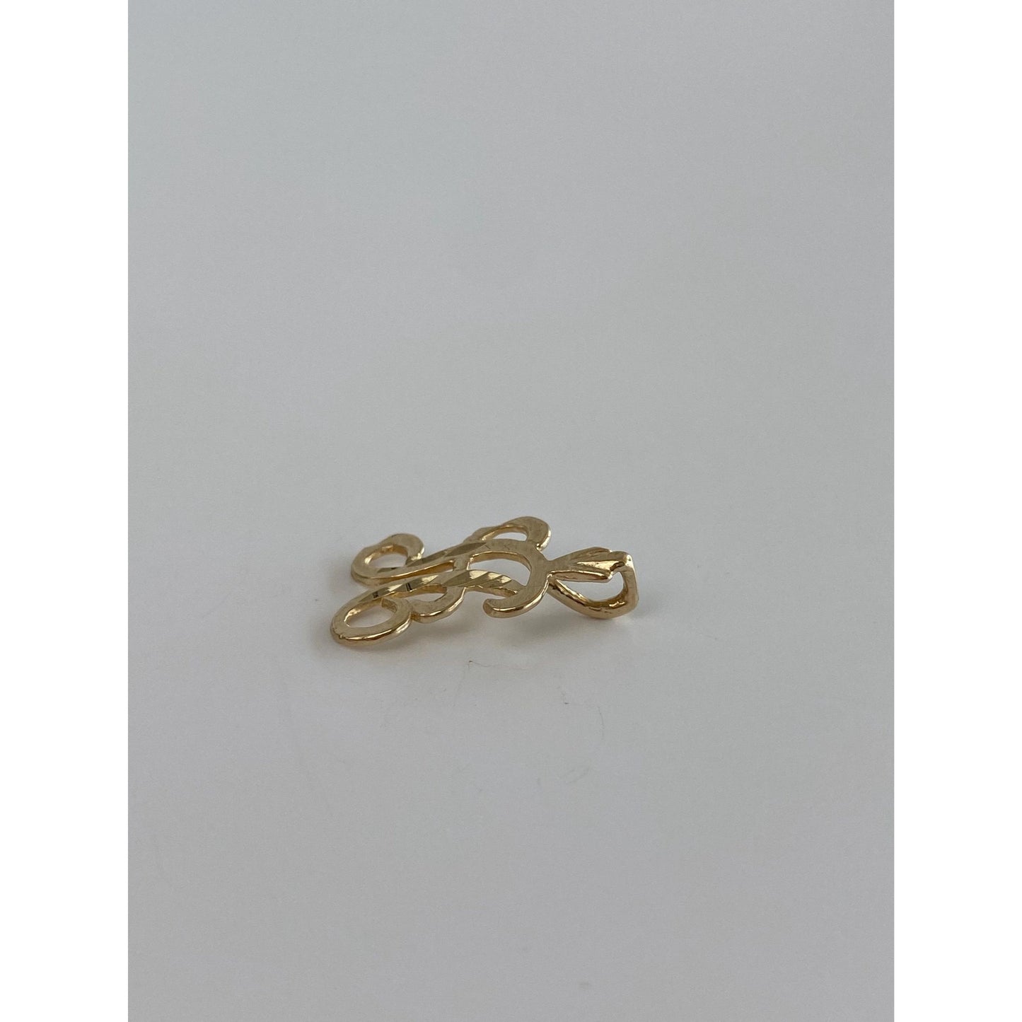 Solid 14k Yellow Gold Diamond Cut Initial 'A' Charm