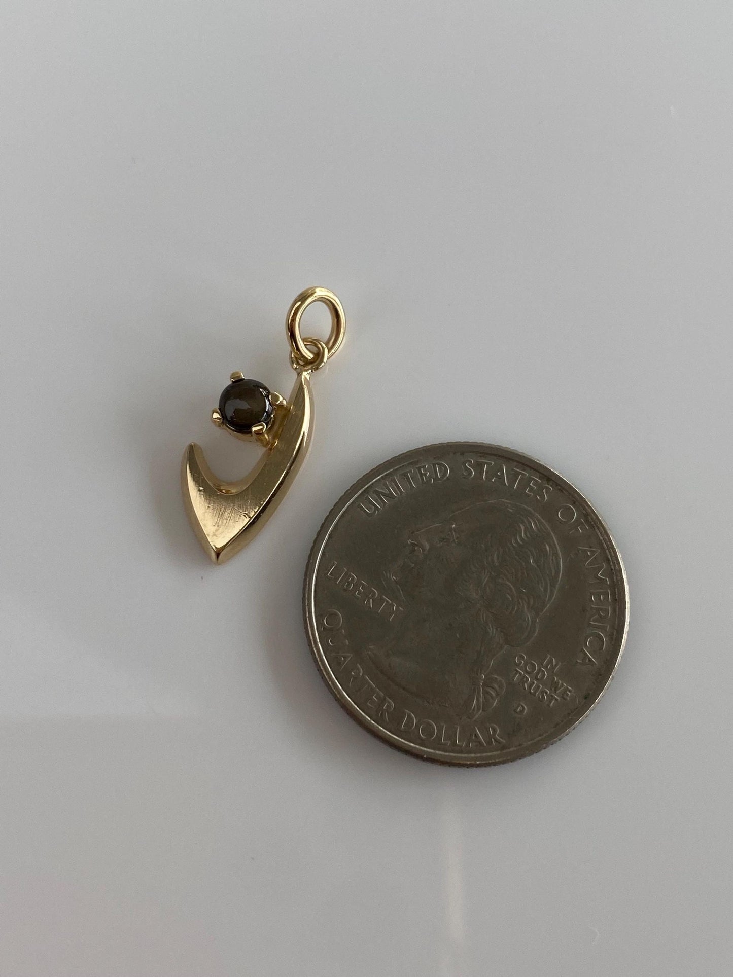 Vintage Solid 14k Yellow Gold Star Sapphire Charm