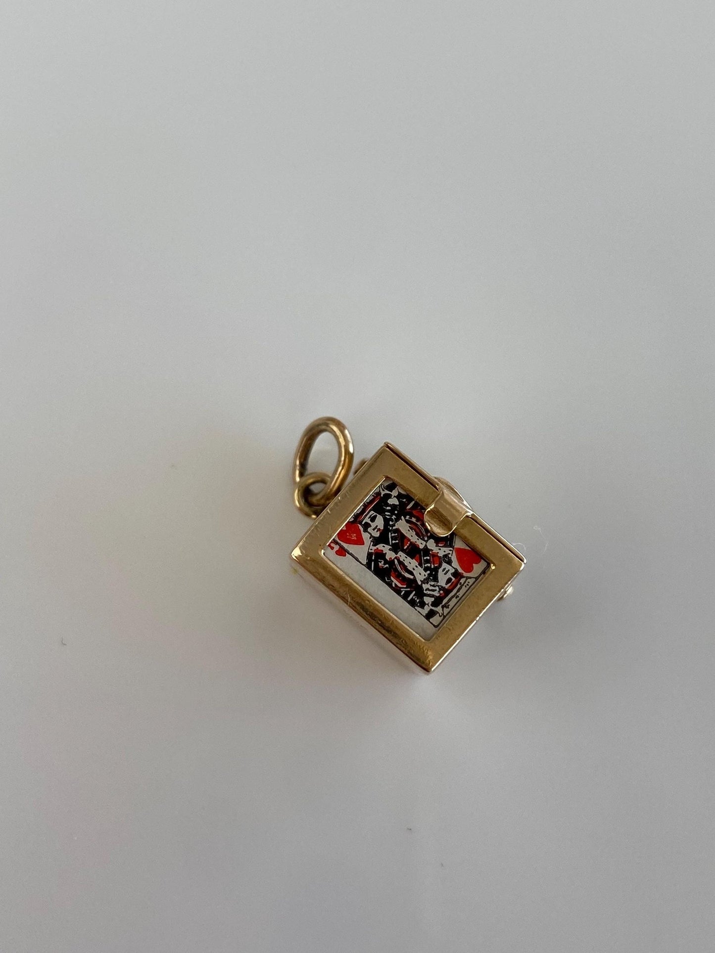 Vintage Solid 14k Yellow Gold Deck of Cards Box Charm