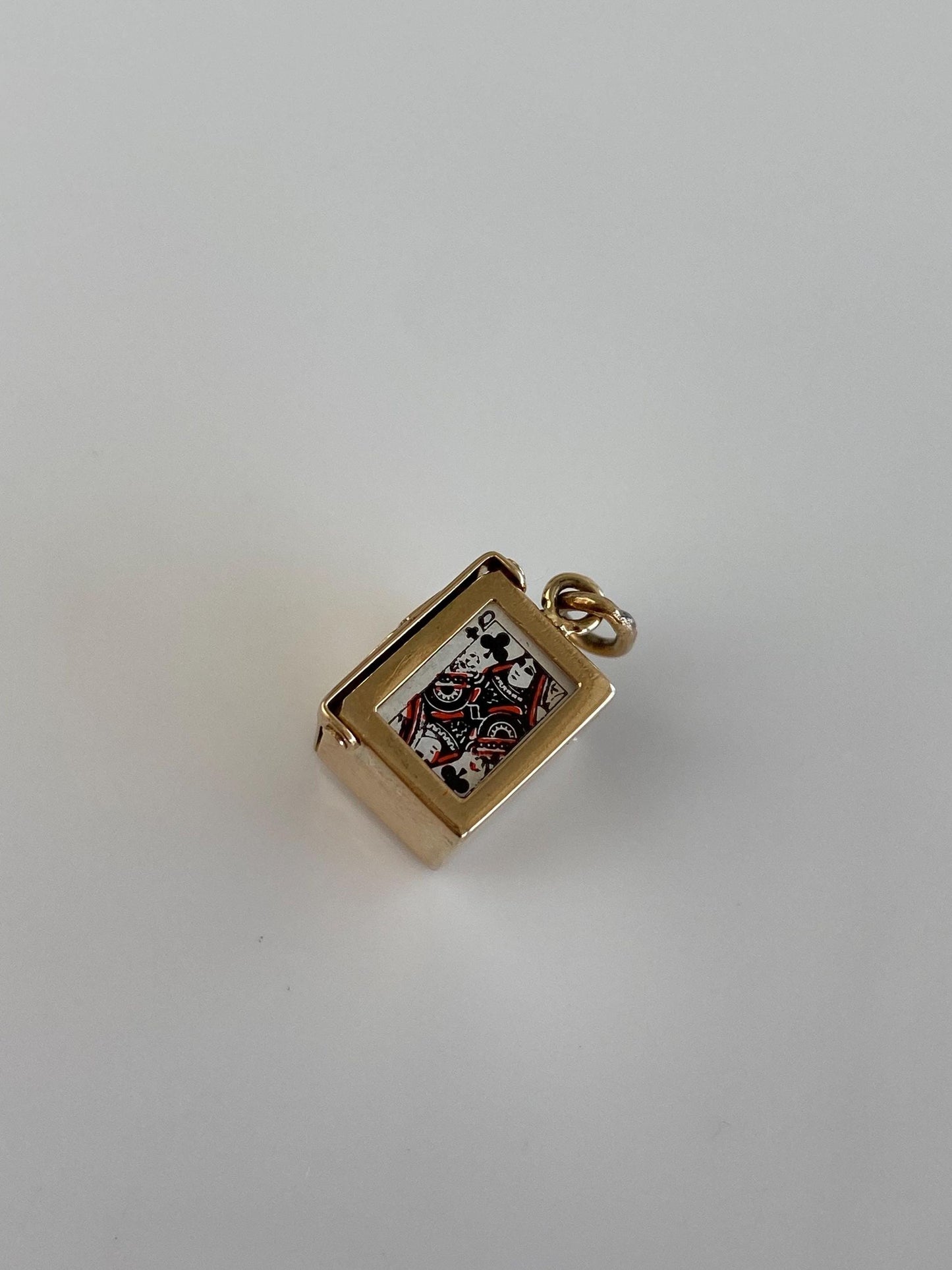 Vintage Solid 14k Yellow Gold Deck of Cards Box Charm