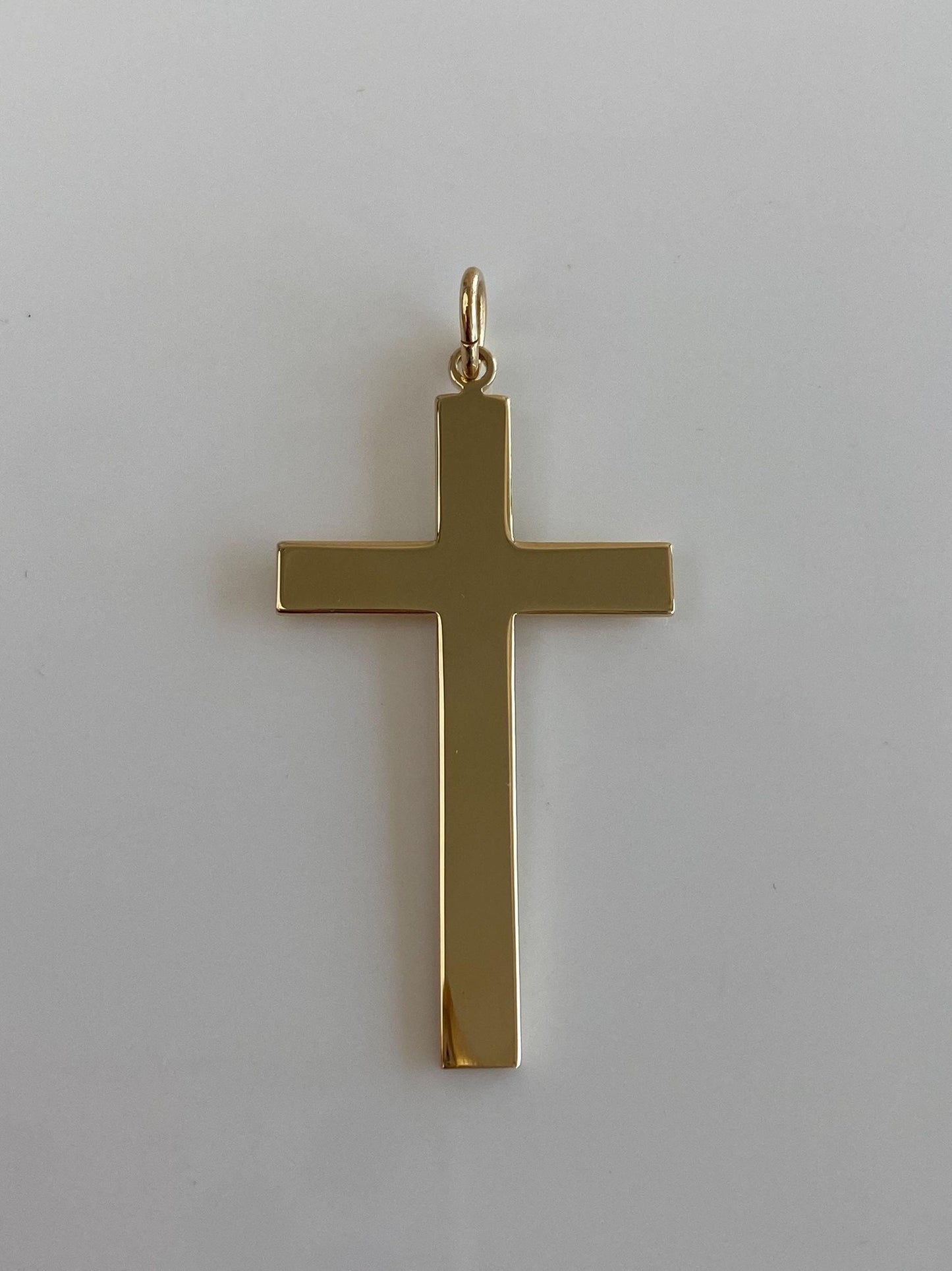 Vintage Solid 14k Yellow Gold Large Cross Charm