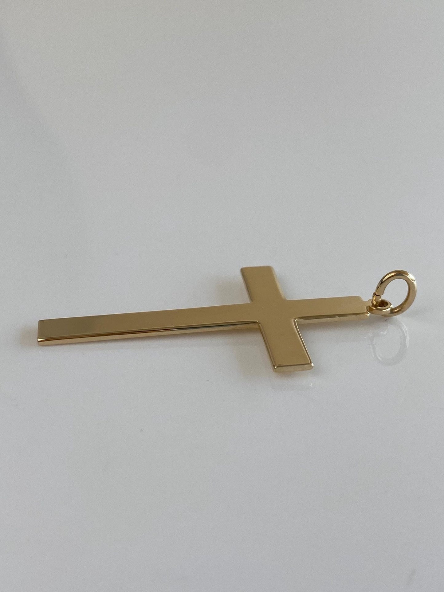 Vintage Solid 14k Yellow Gold Large Cross Charm