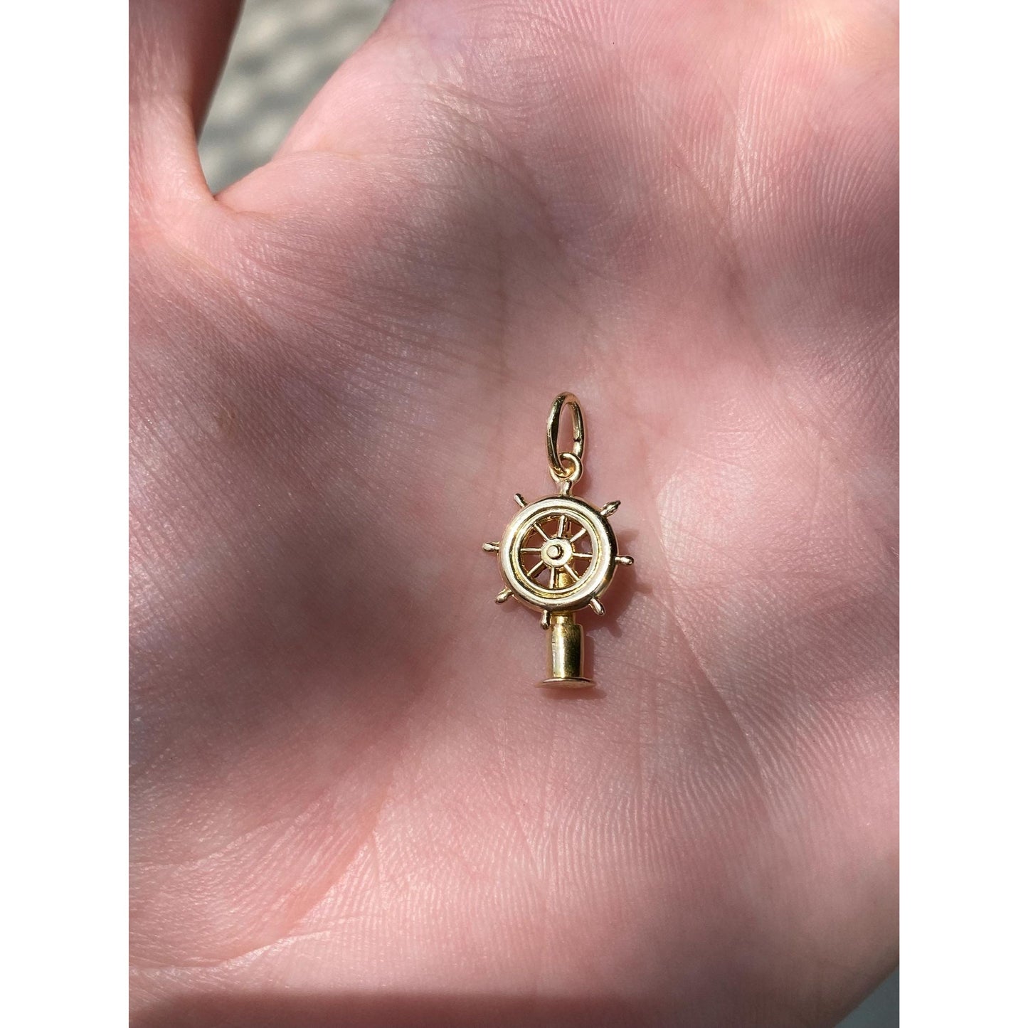 Vintage Solid 10k Yellow Gold Articulated Helm Charm