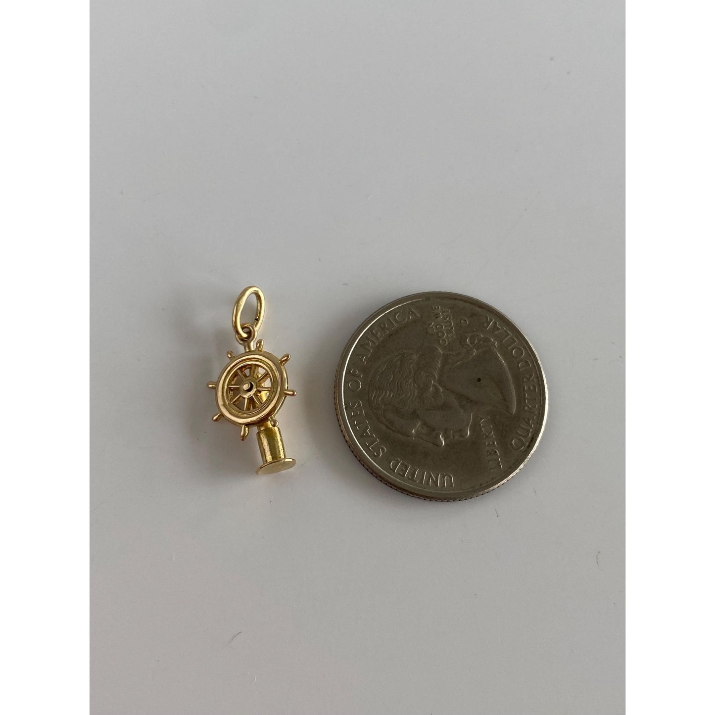 Vintage Solid 10k Yellow Gold Articulated Helm Charm