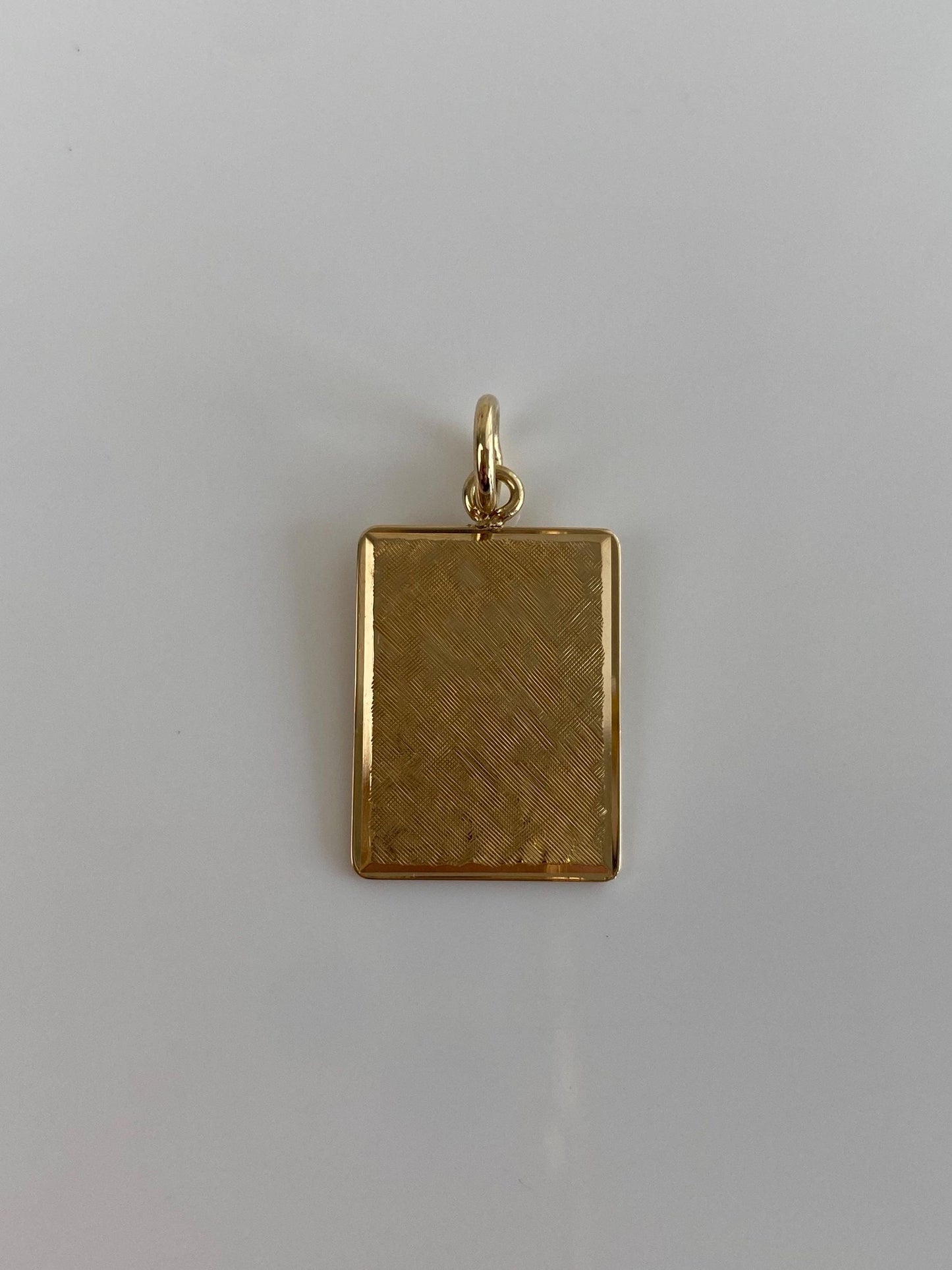 Vintage Solid 14k Yellow Gold Crosshatch Cufflink Conversion Charm