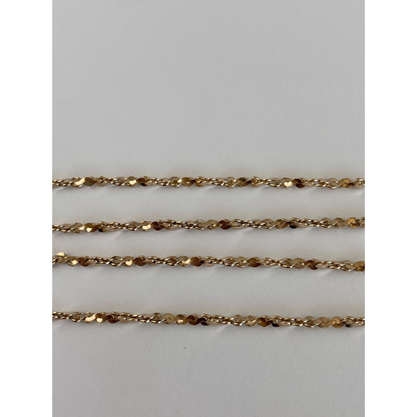 Vintage Solid 10k Yellow Gold Twist Chain Necklace - 18 inches
