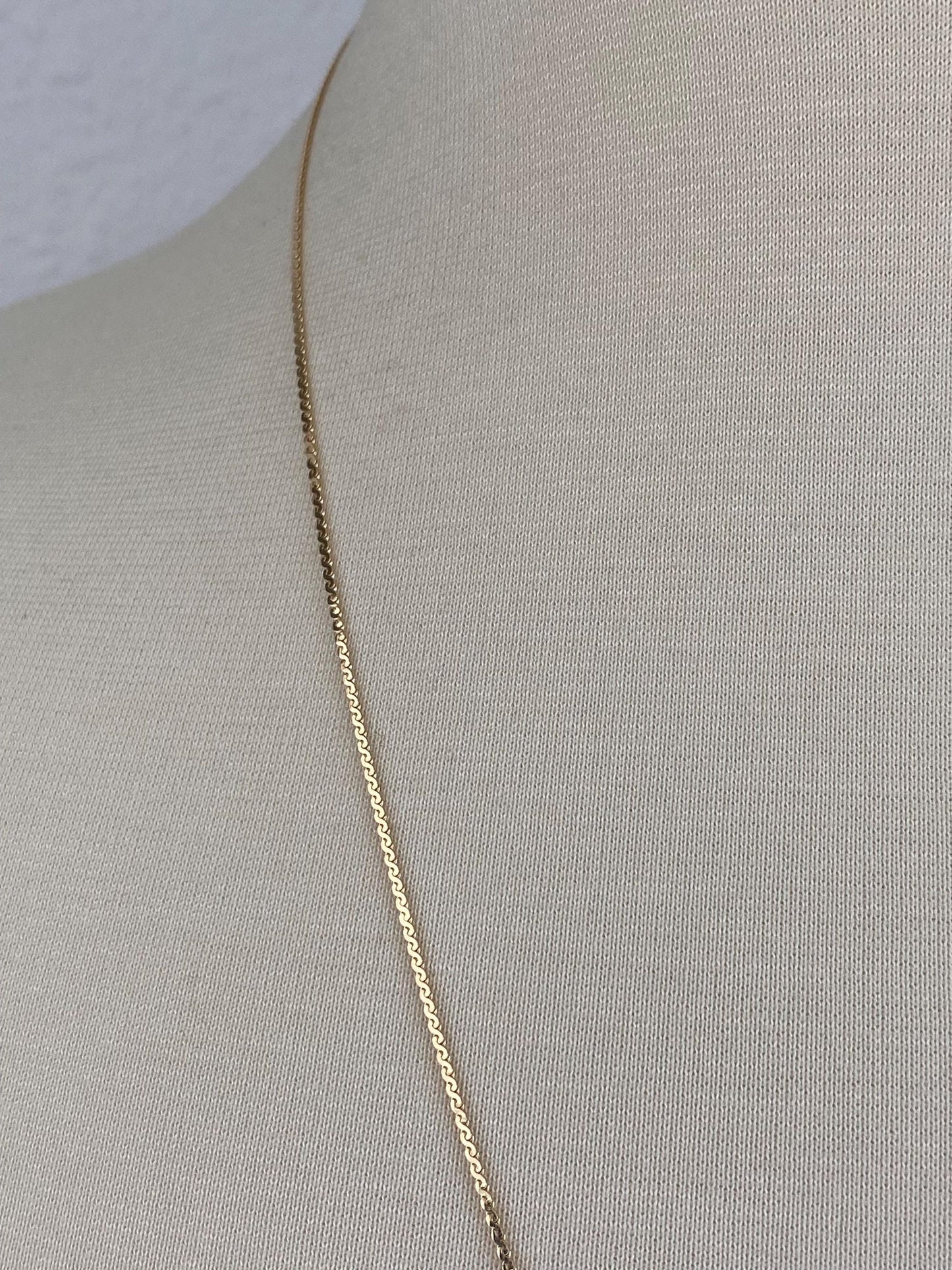 Vintage Solid 14k Yellow Gold Serpentine Chain Necklace - 24 inches