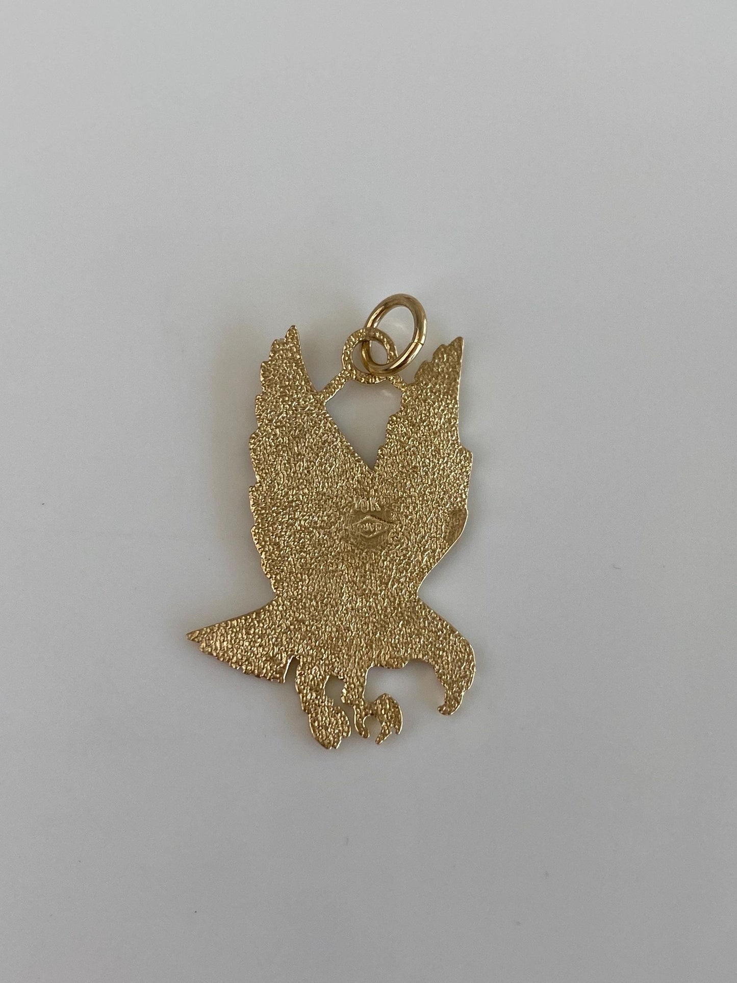 Vintage Solid 10k Yellow Gold Diamond Cut Eagle Charm