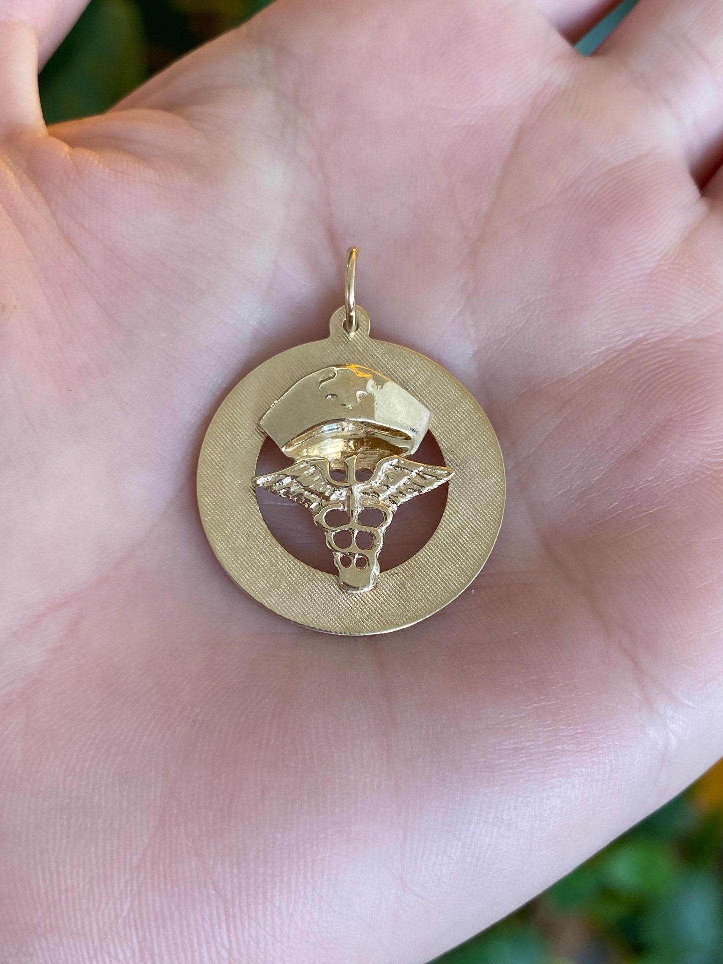 Vintage Solid 14k Yellow Gold Nurse Charm