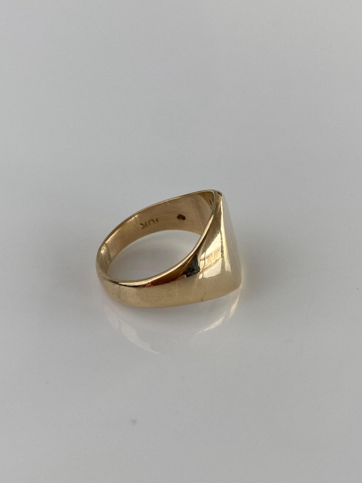 Vintage Solid 10k Yellow Gold Monogram Signet Ring - Size 3