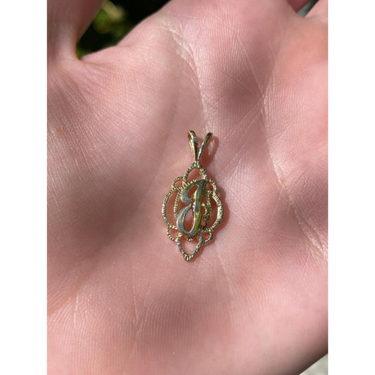 Solid 14k Yellow Gold Initial 'J' Charm