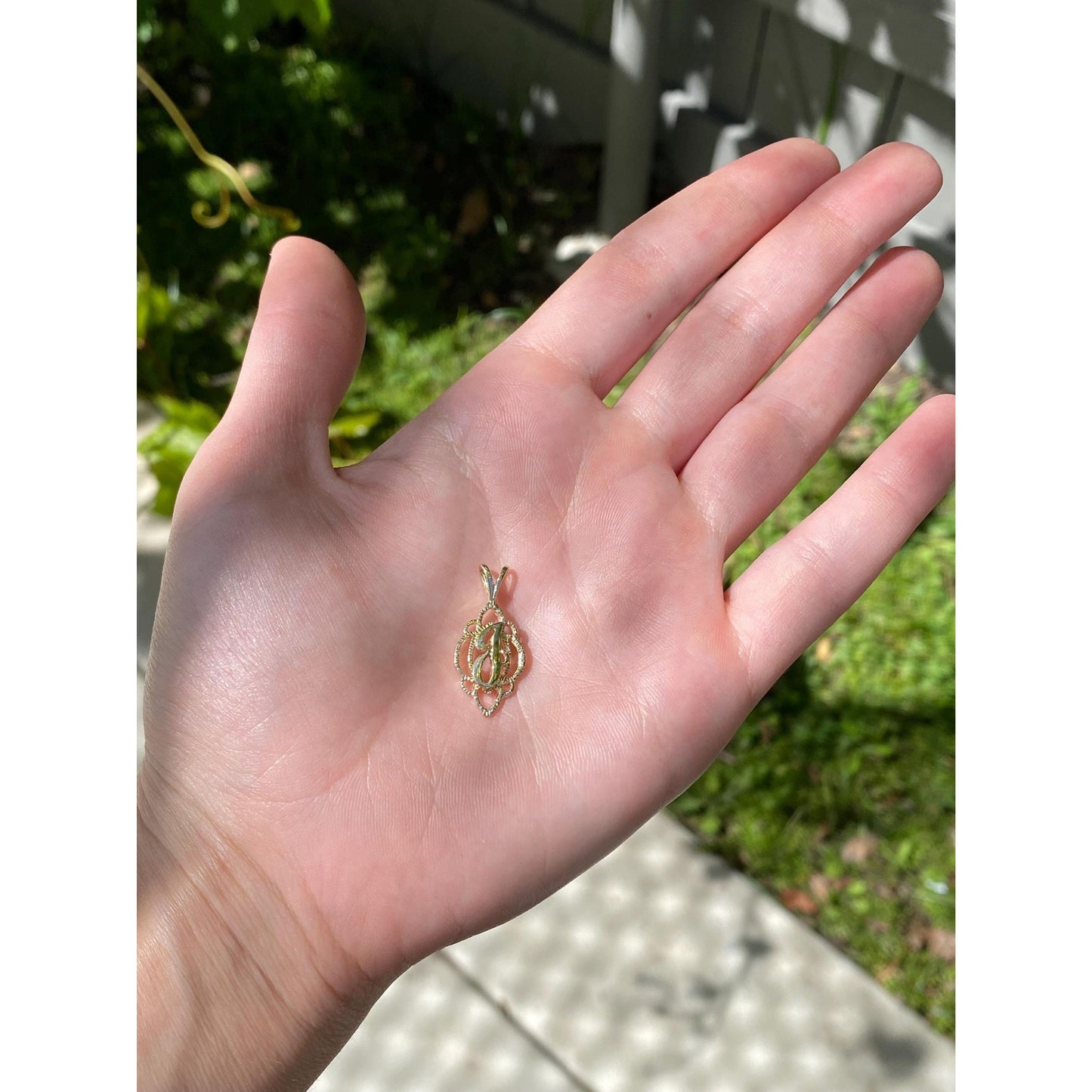 Solid 14k Yellow Gold Initial 'J' Charm