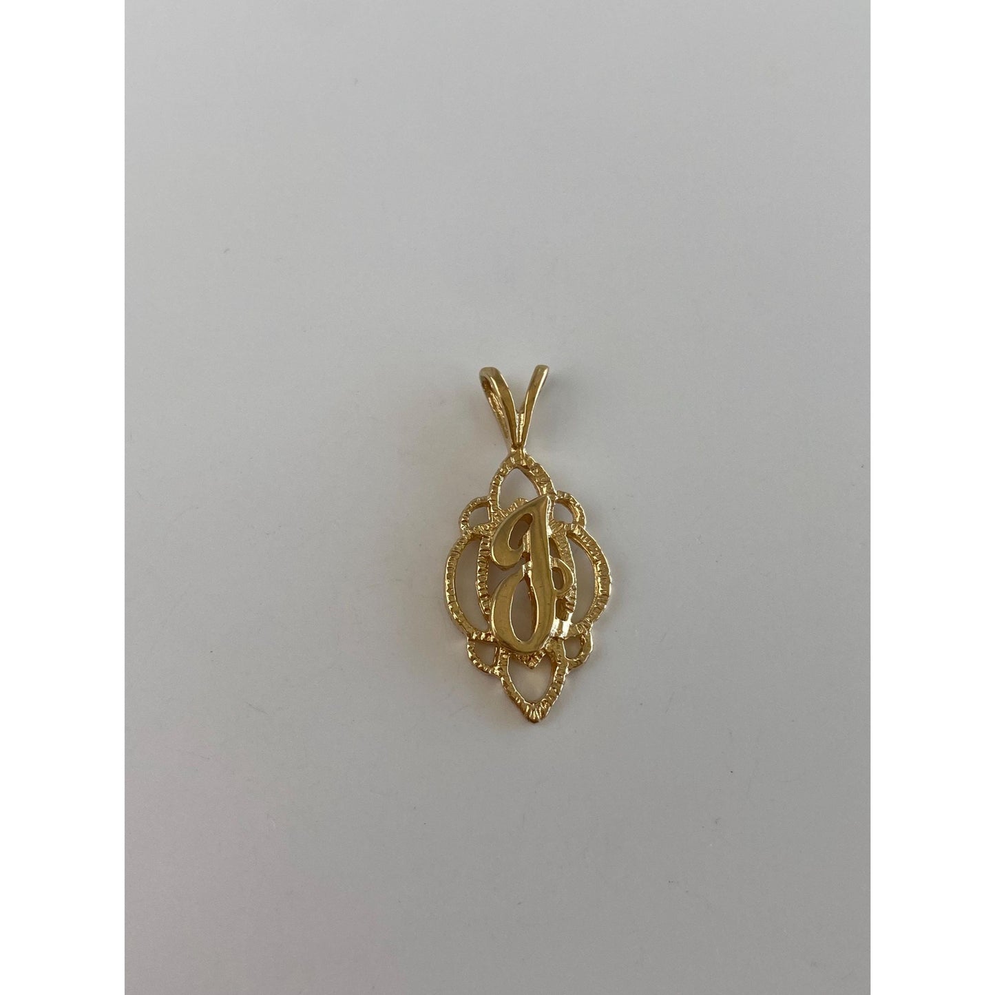 Solid 14k Yellow Gold Initial 'J' Charm