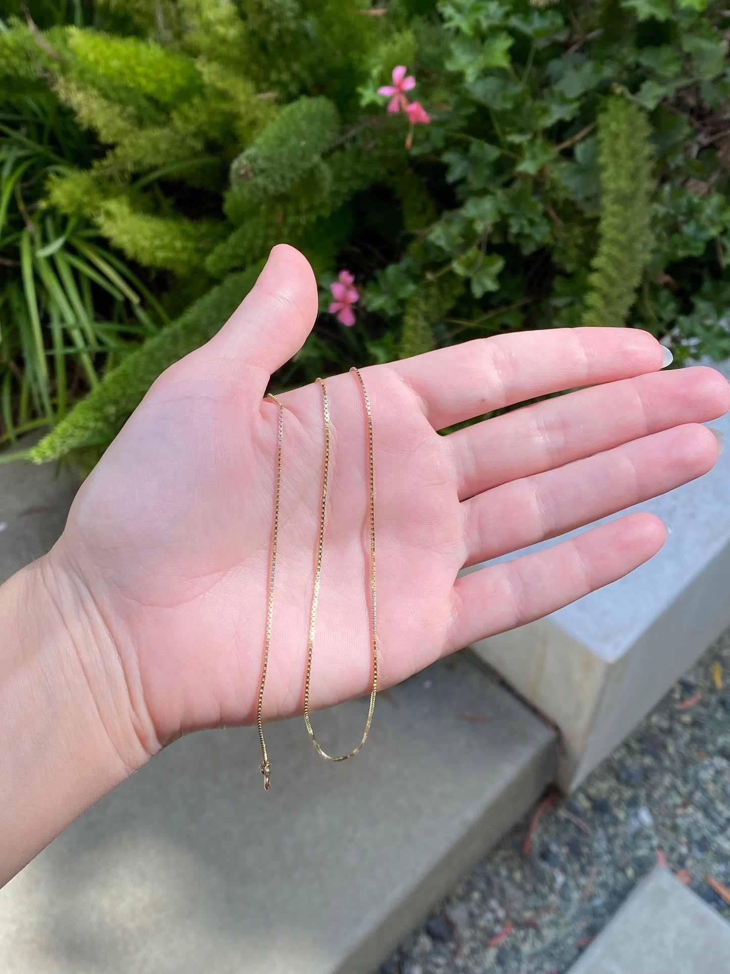 Vintage Solid 14k Yellow Gold Box Chain Necklace - 24 inches