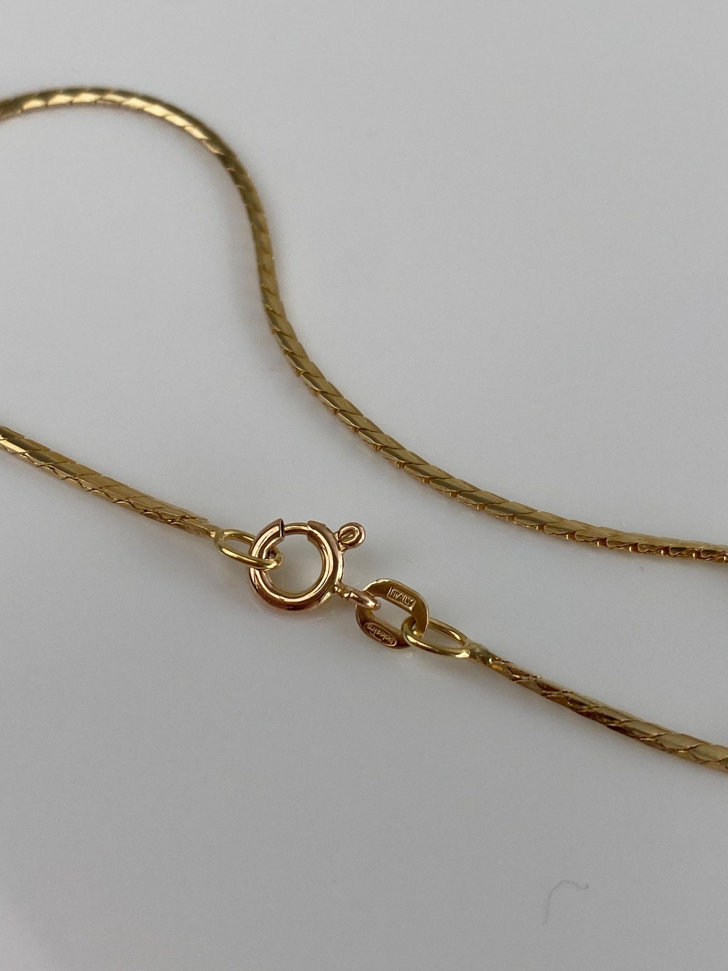 Vintage Solid 14k Yellow Gold Flat Chain Bracelet - 7 inches