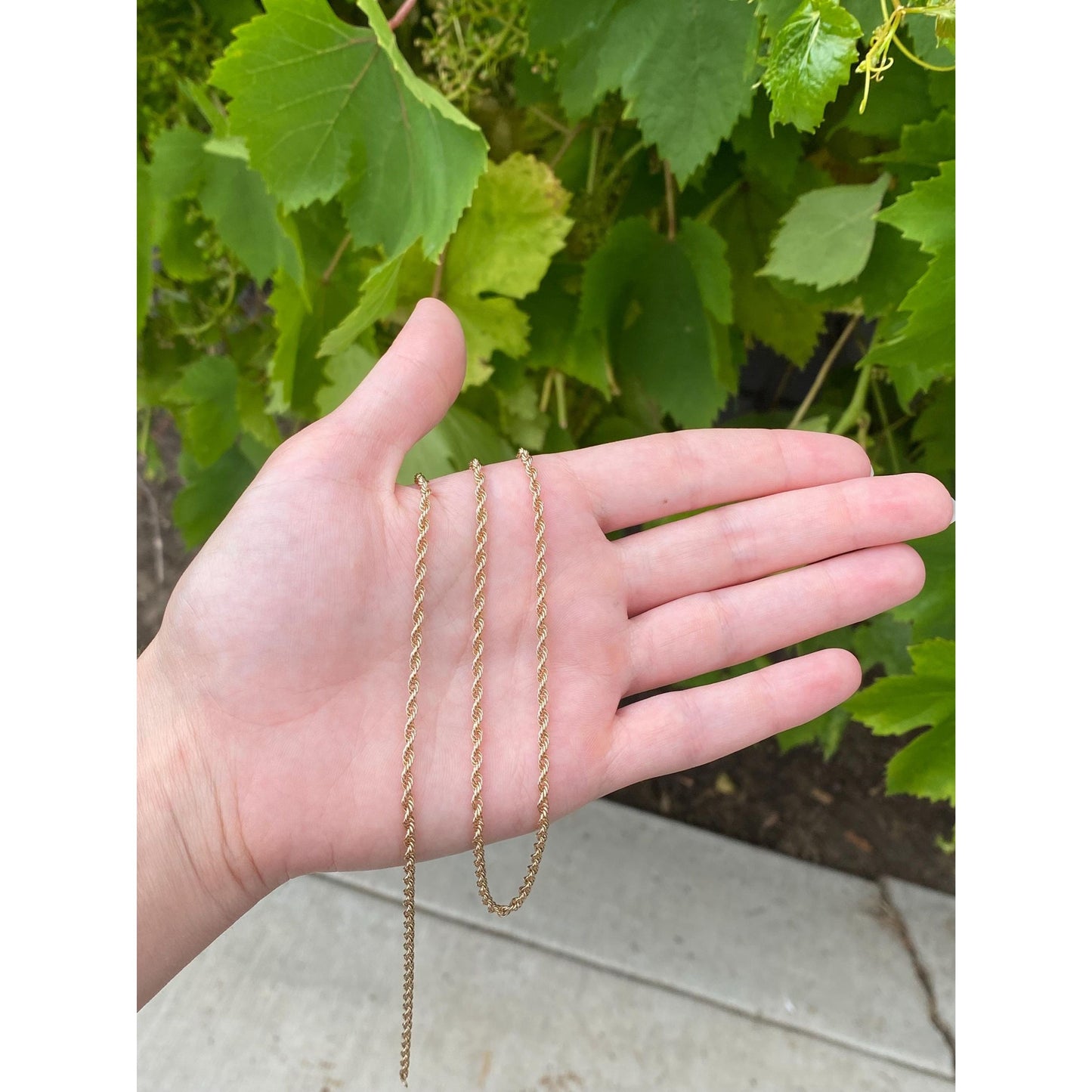 Vintage Solid 10k Yellow Gold Rope Chain Necklace - 26.25 inches
