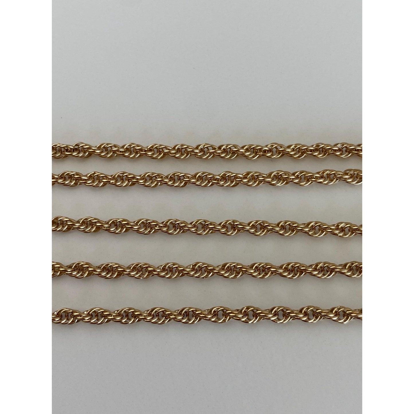 Vintage Solid 10k Yellow Gold Rope Chain Necklace - 26.25 inches