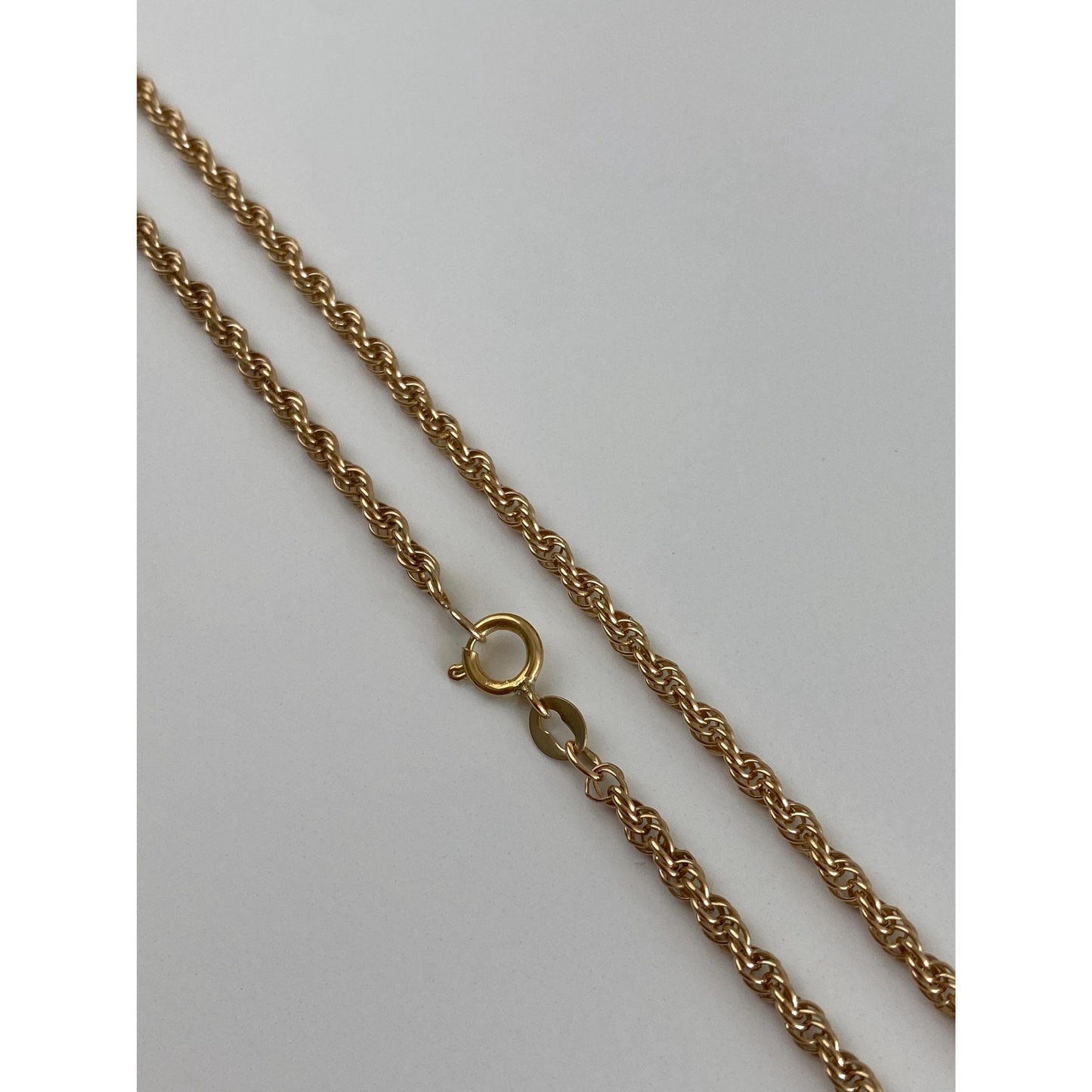 Vintage Solid 10k Yellow Gold Rope Chain Necklace - 26.25 inches