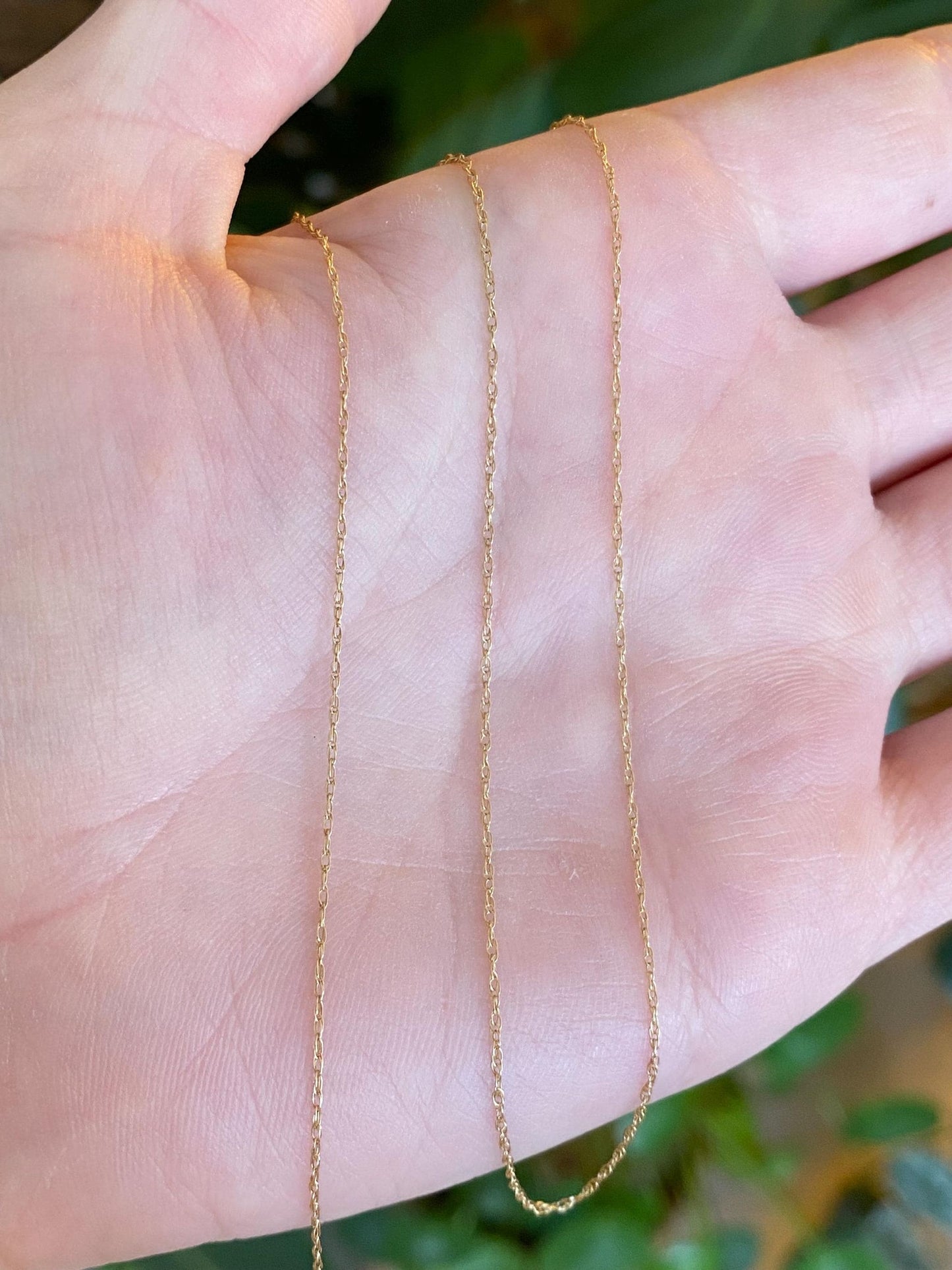 Vintage Solid 14k Yellow Gold Dainty Chain Necklace - 18.5 inches