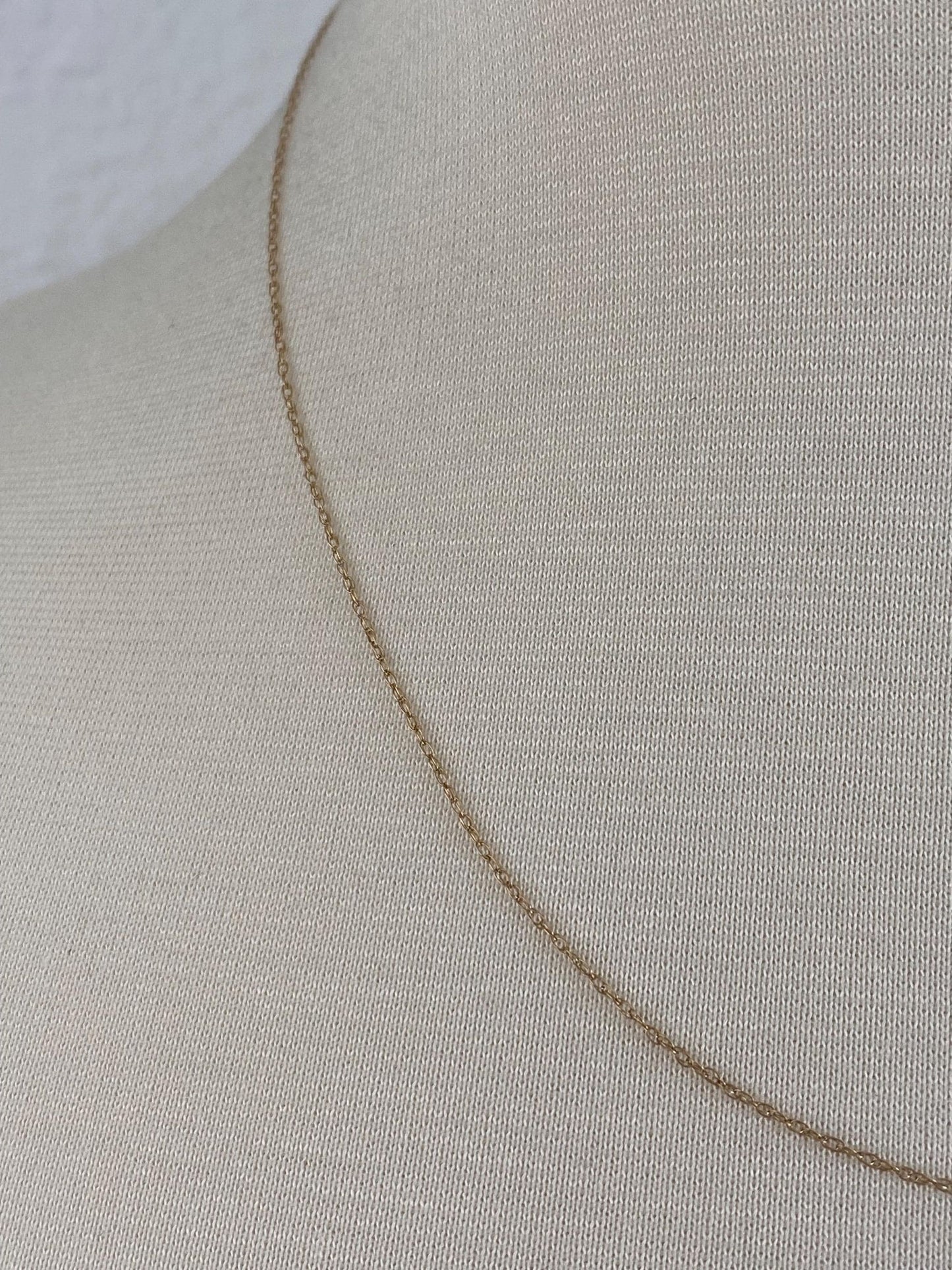 Vintage Solid 14k Yellow Gold Dainty Chain Necklace - 18.5 inches
