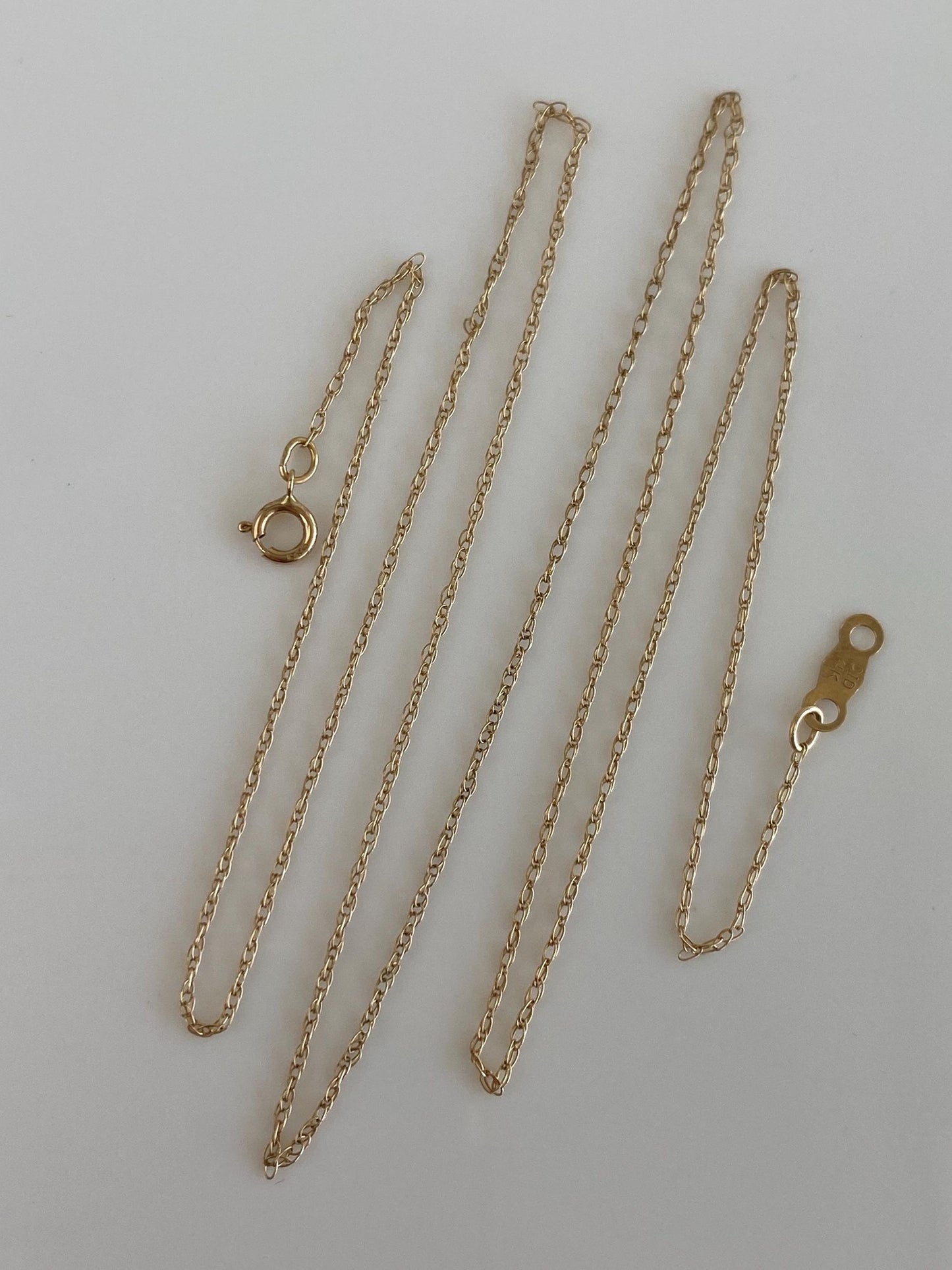 Vintage Solid 14k Yellow Gold Dainty Chain Necklace - 18.5 inches