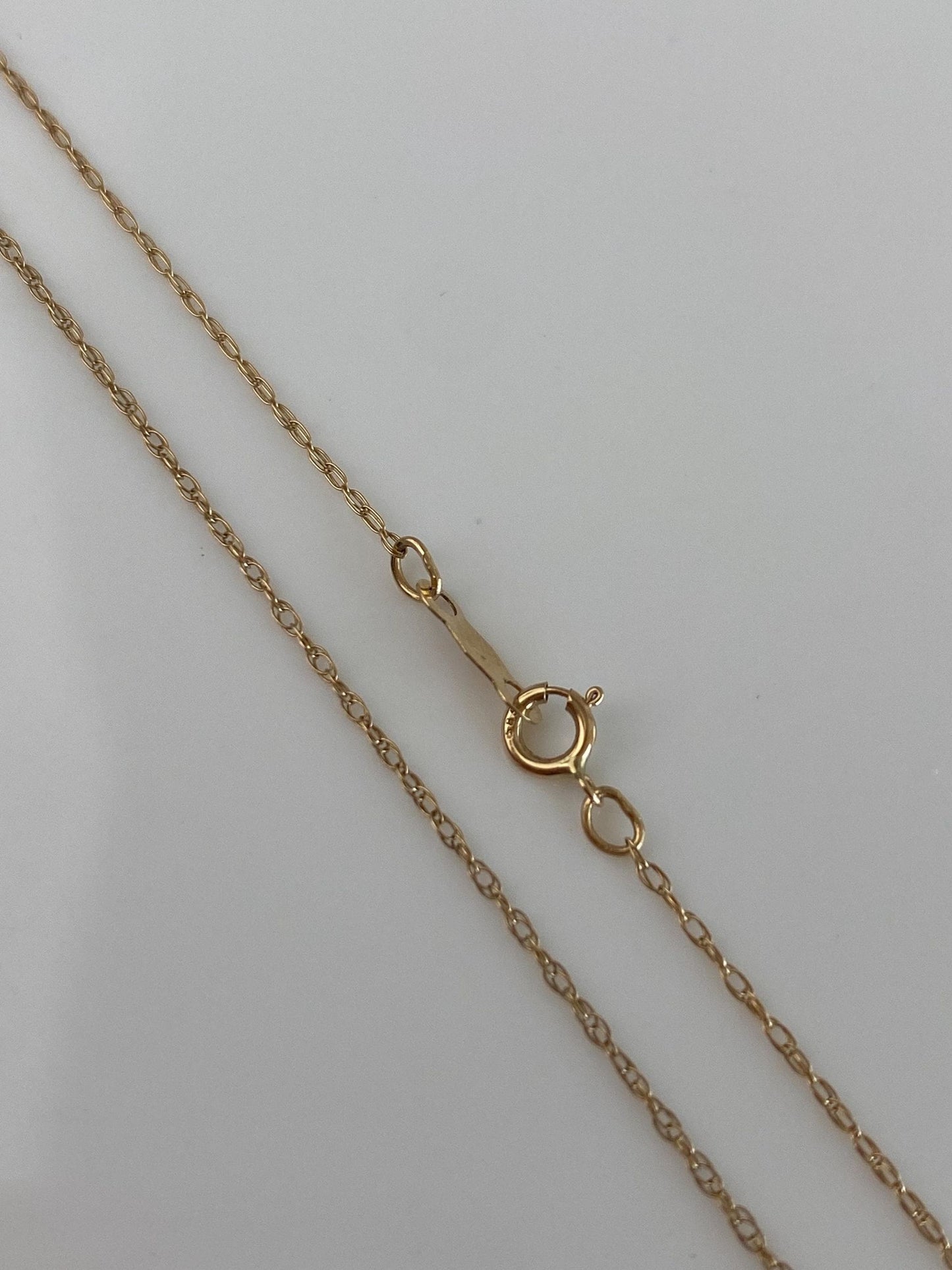 Vintage Solid 14k Yellow Gold Dainty Chain Necklace - 18.5 inches