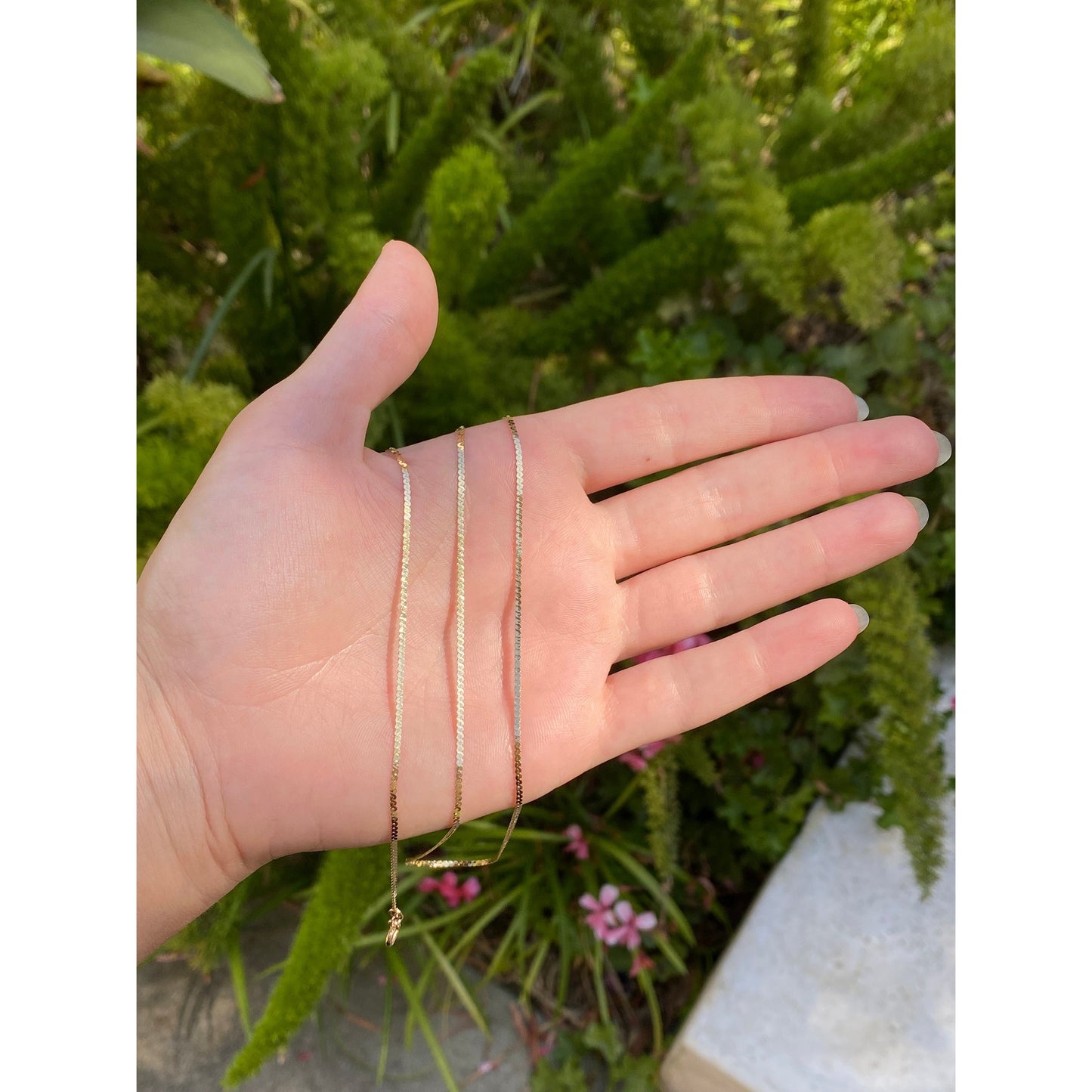 Vintage Solid 14k Yellow Gold Long Serpentine Chain Necklace - 29.75 inches