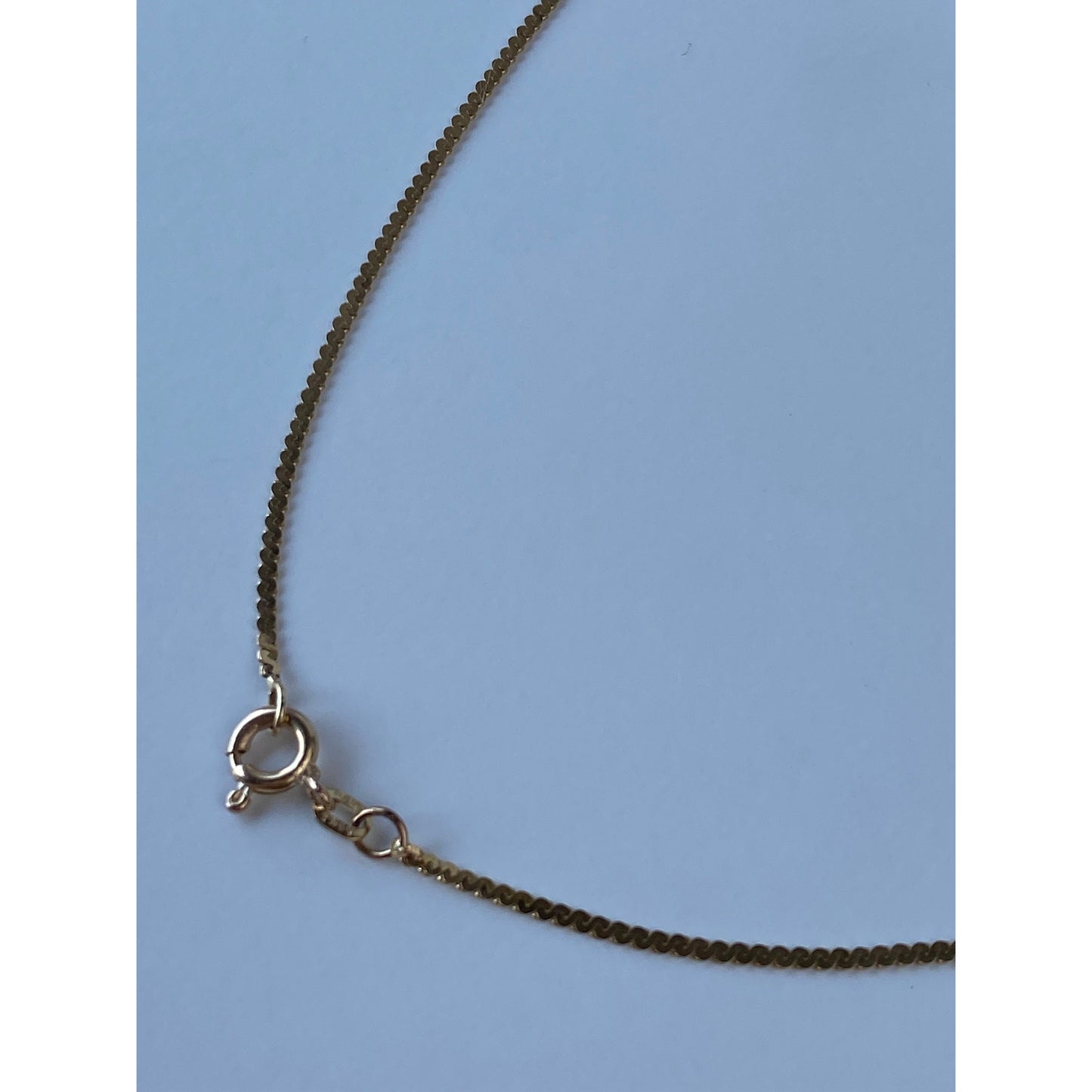 Vintage Solid 14k Yellow Gold Long Serpentine Chain Necklace - 29.75 inches