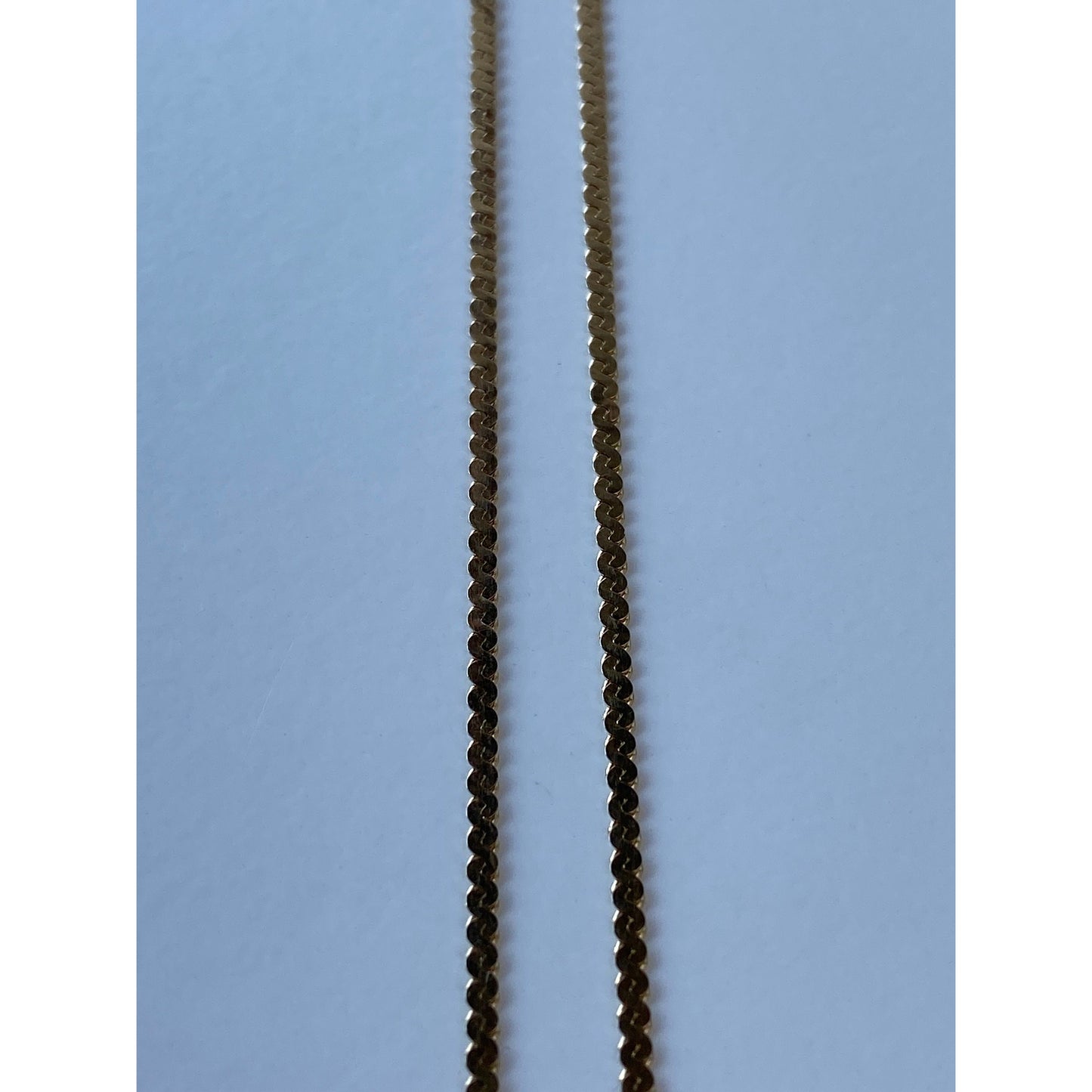Vintage Solid 14k Yellow Gold Long Serpentine Chain Necklace - 29.75 inches