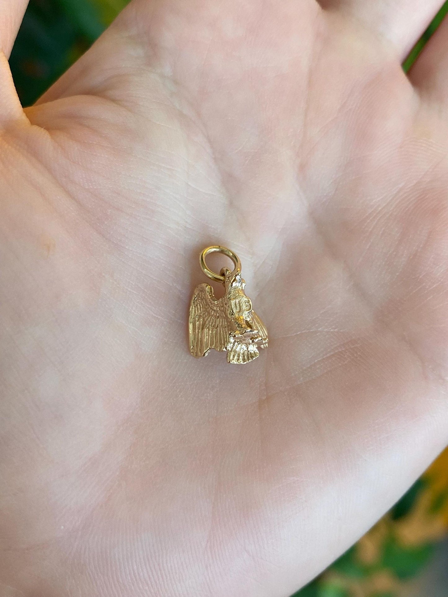 Vintage Solid 14k Yellow Gold US Eagle Charm