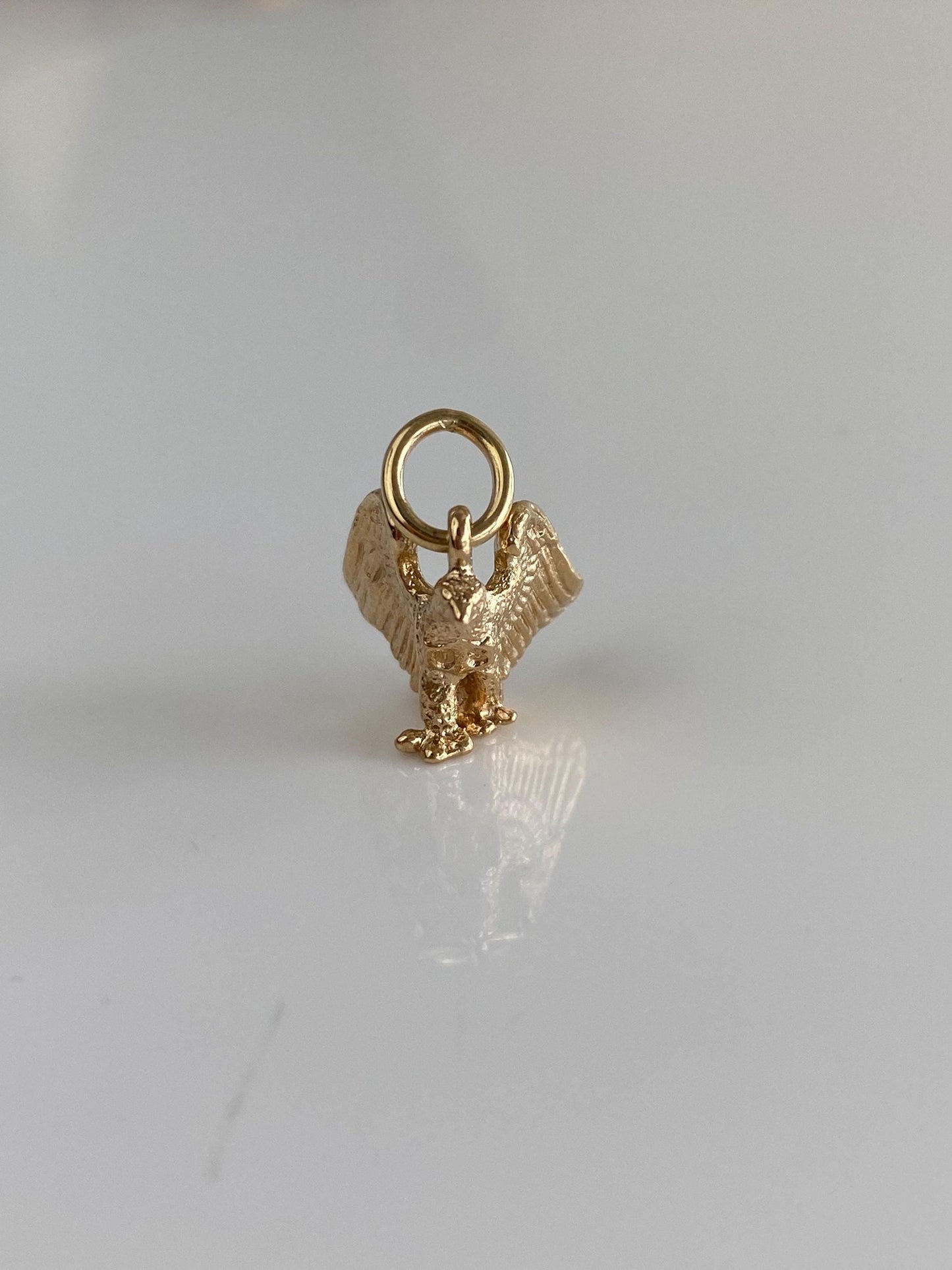 Vintage Solid 14k Yellow Gold US Eagle Charm