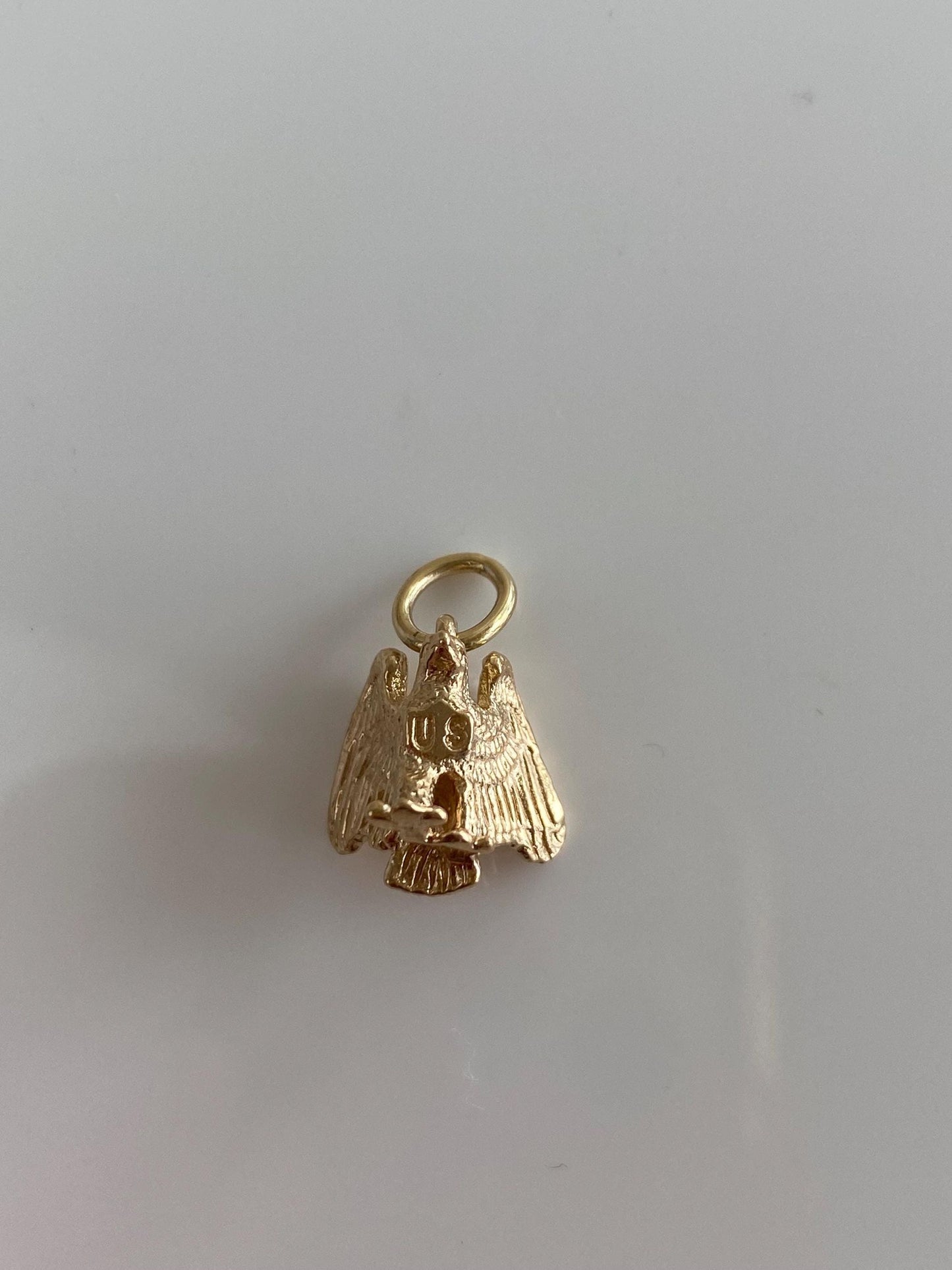 Vintage Solid 14k Yellow Gold US Eagle Charm
