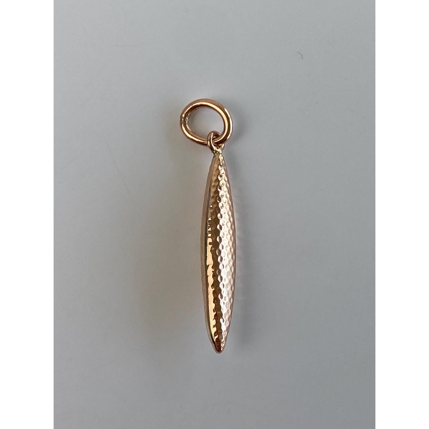 Vintage 8k Rose Gold Textured Oval Dome Charm