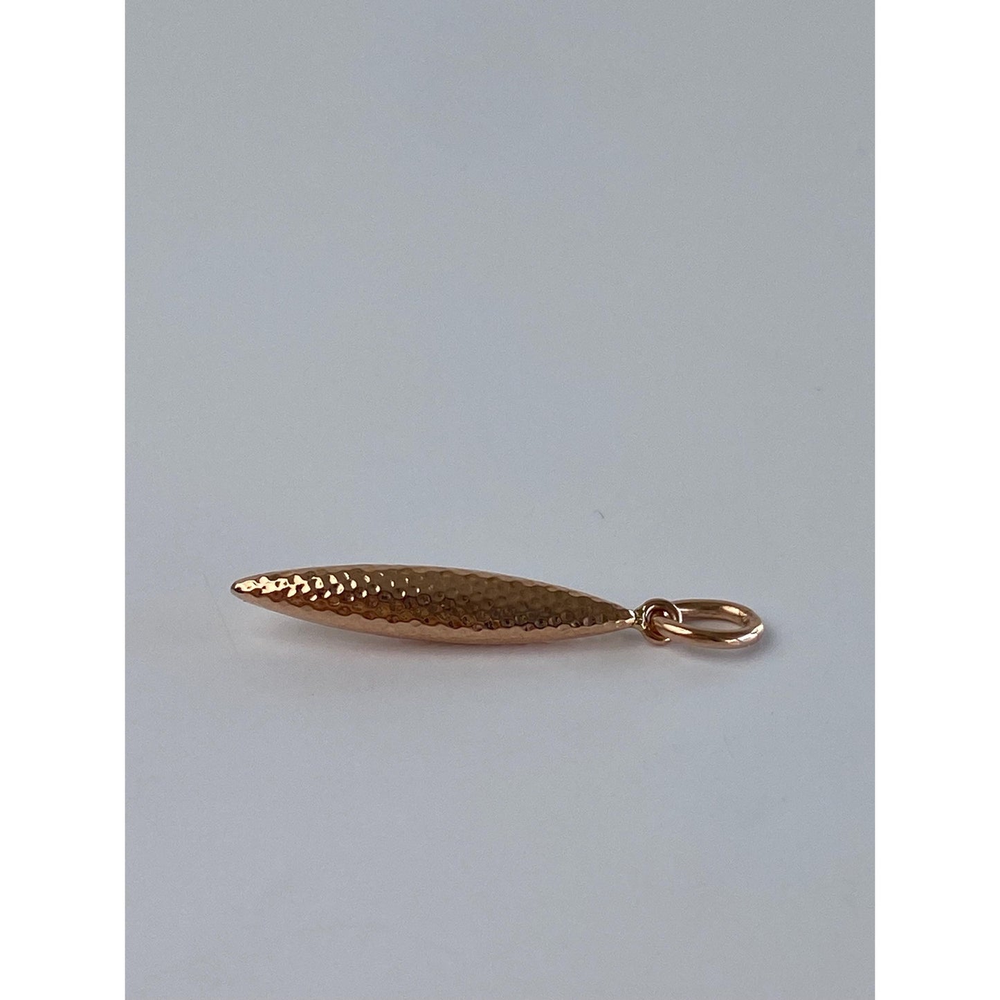 Vintage 8k Rose Gold Textured Oval Dome Charm