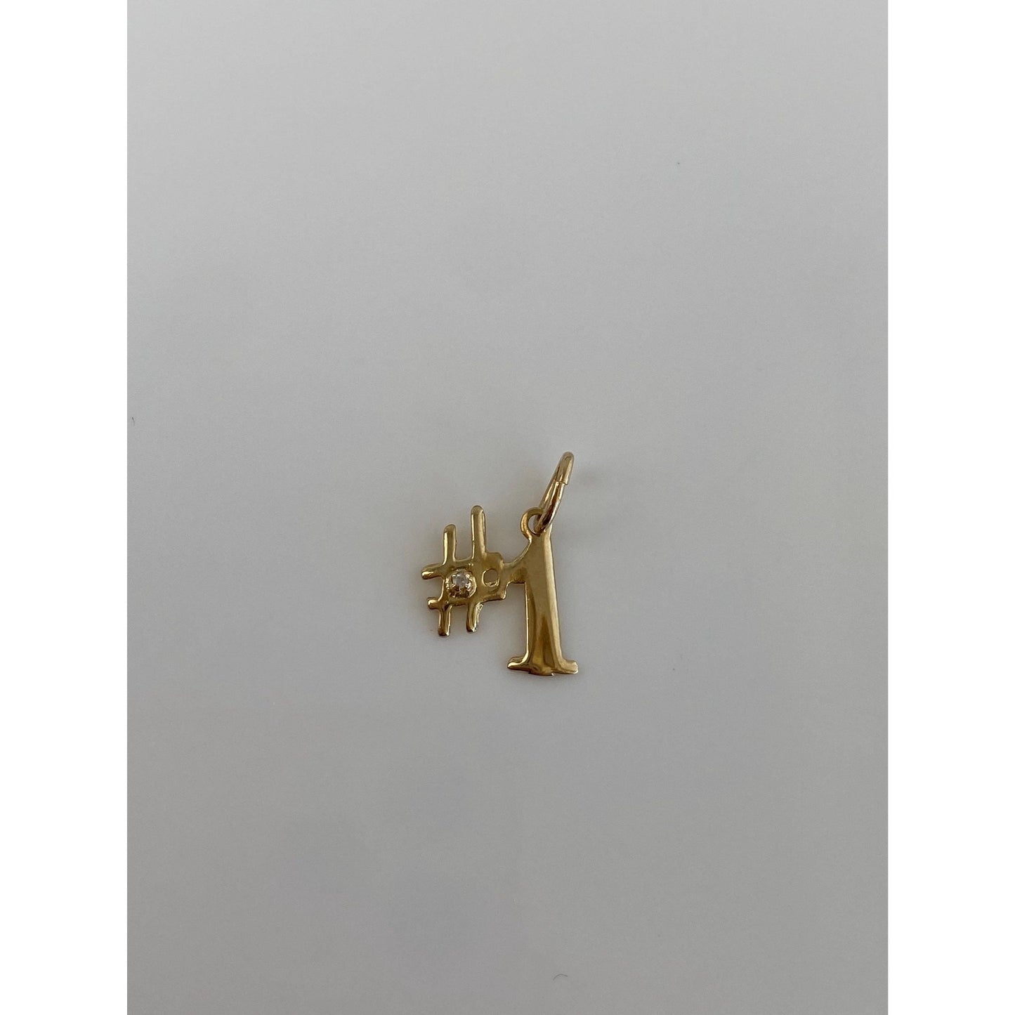 Vintage Solid 14k Yellow Gold Diamond #1 Charm