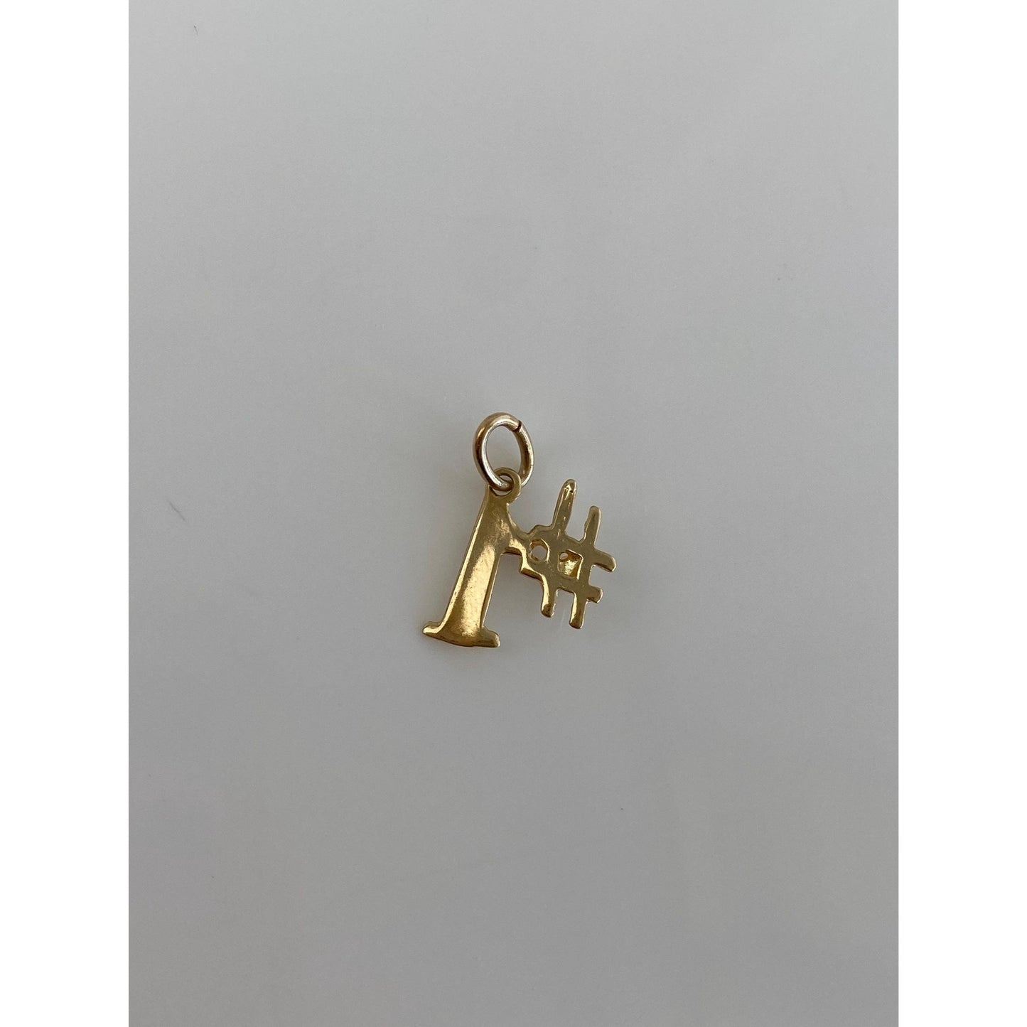 Vintage Solid 14k Yellow Gold Diamond #1 Charm