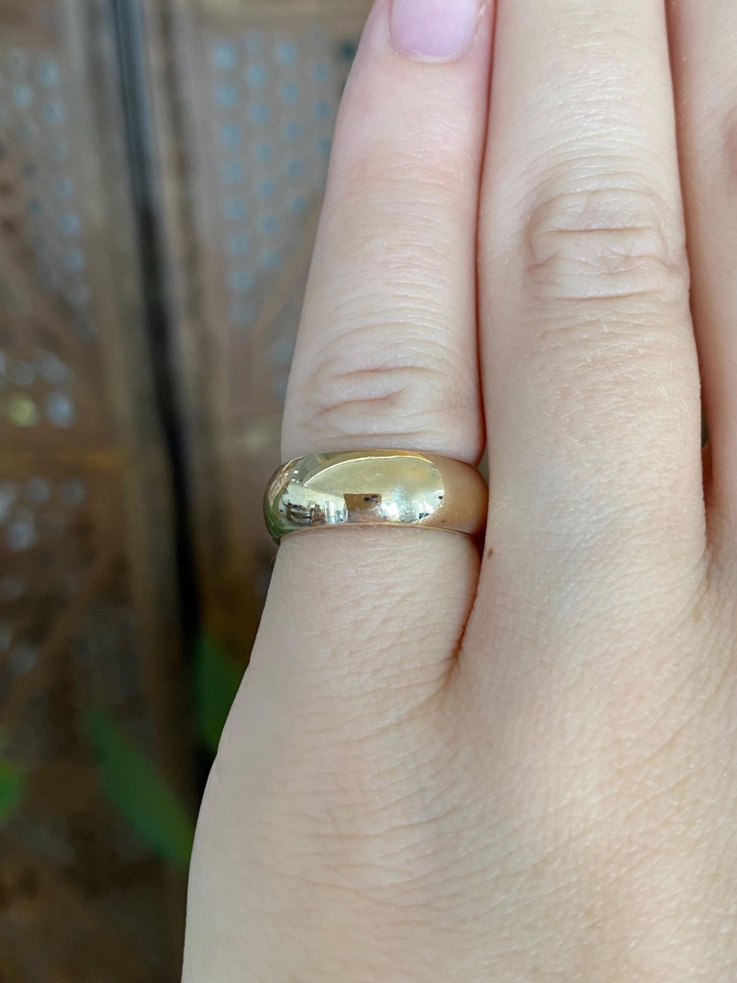 Vintage Solid 10k Yellow Gold Wide Ring Band - Size 4.5