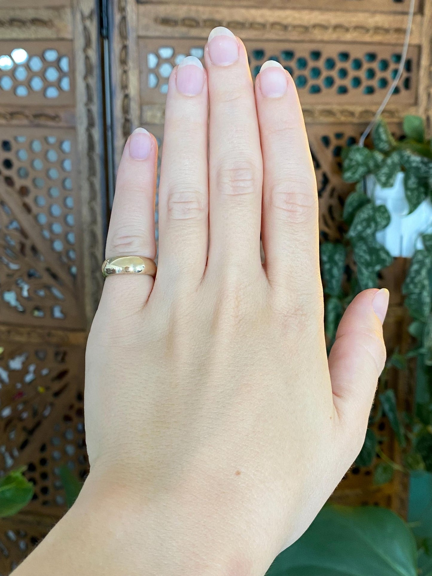 Vintage Solid 10k Yellow Gold Wide Ring Band - Size 4.5