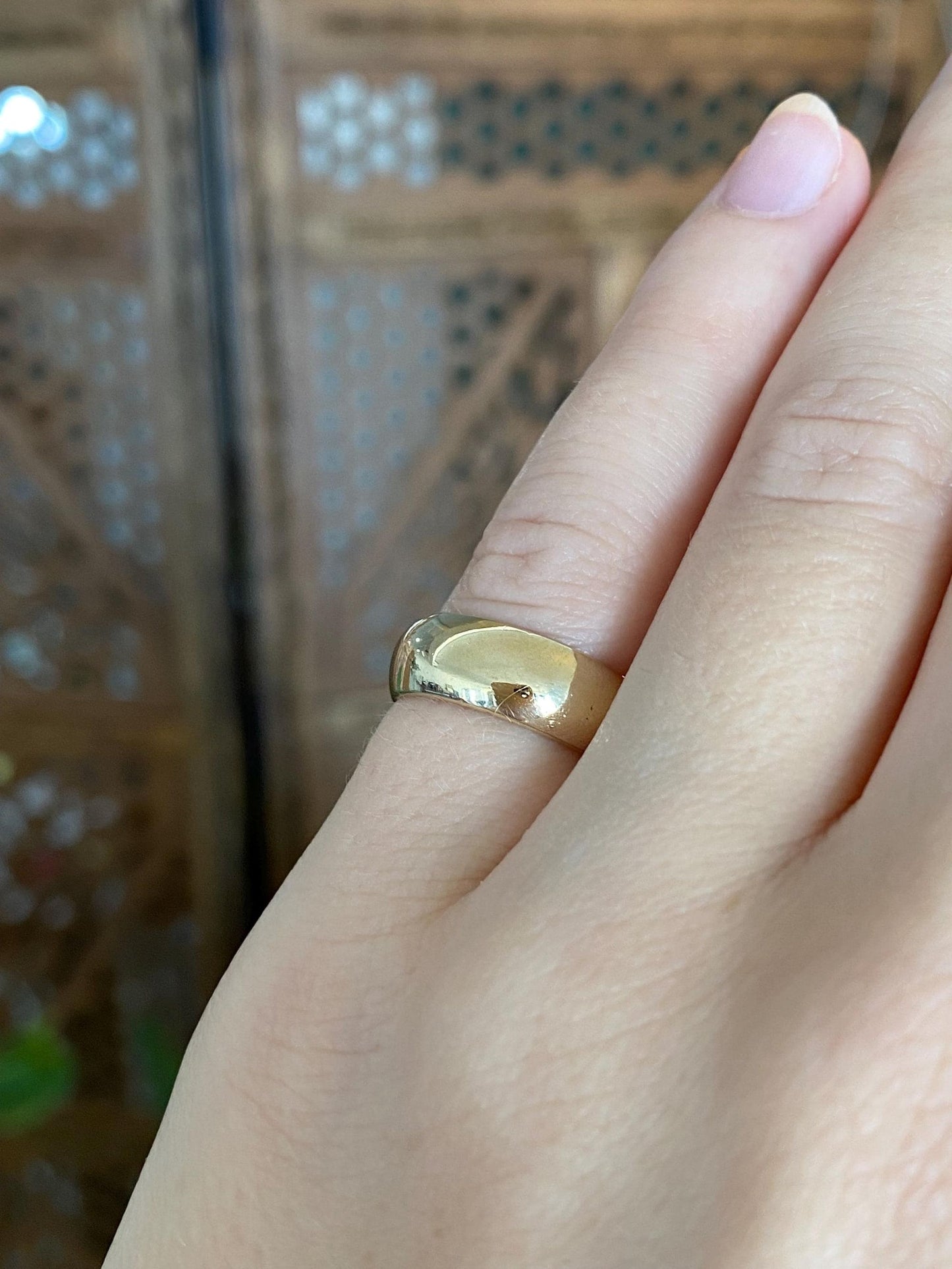 Vintage Solid 10k Yellow Gold Wide Ring Band - Size 4.5