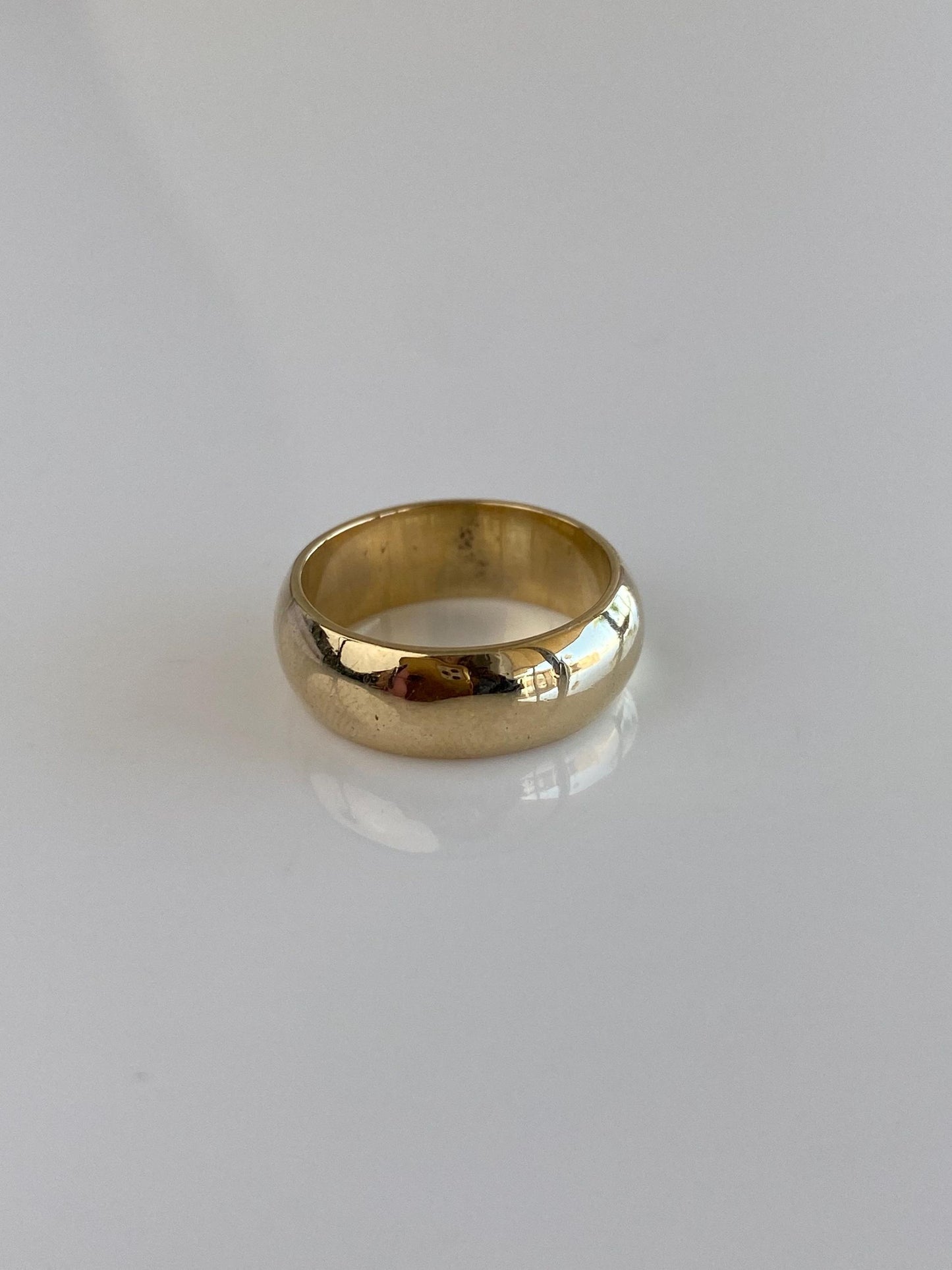 Vintage Solid 10k Yellow Gold Wide Ring Band - Size 4.5